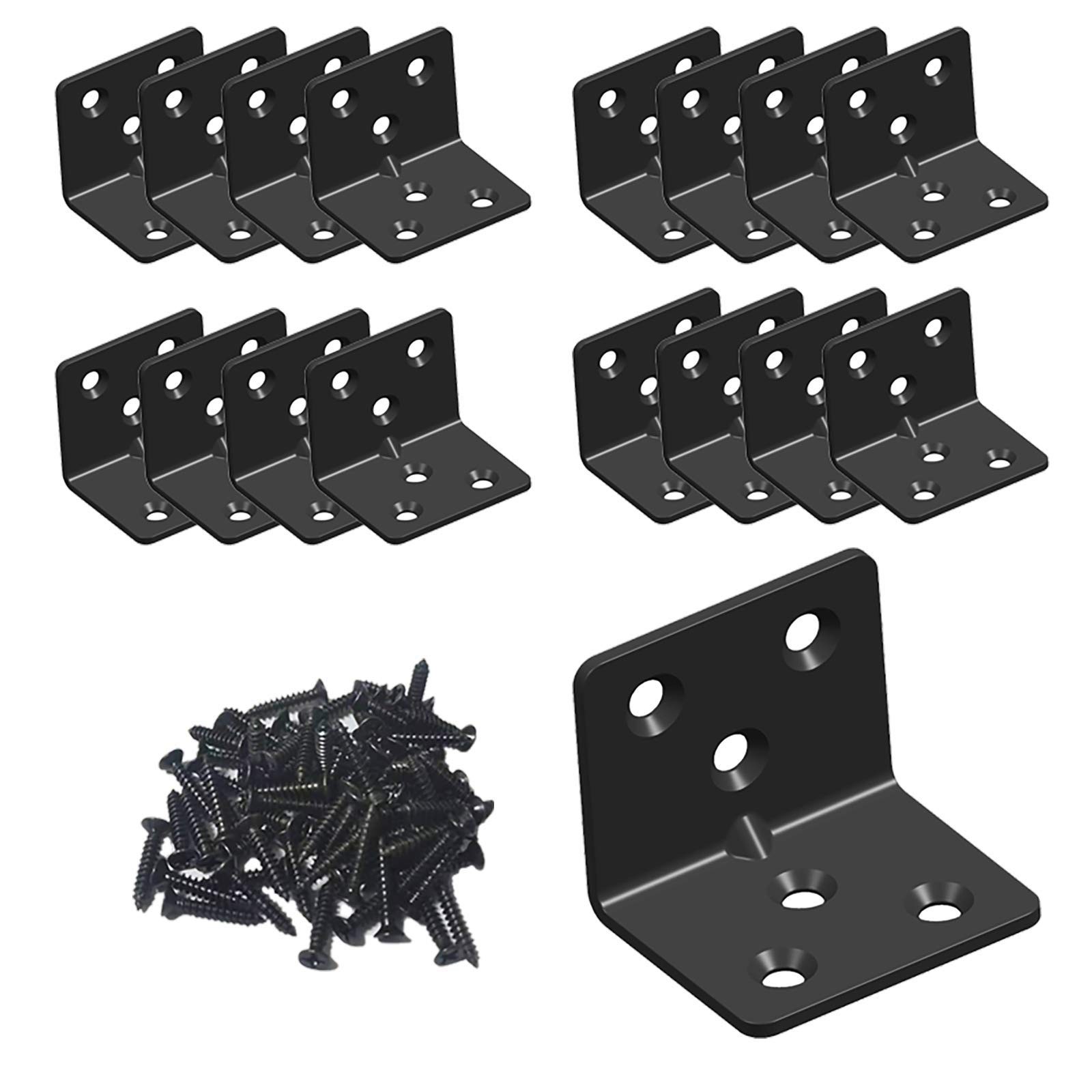 16 Pack Stainless Steel Shelf Bracket,Joint Right Angle Bracket,L Shape for Wood