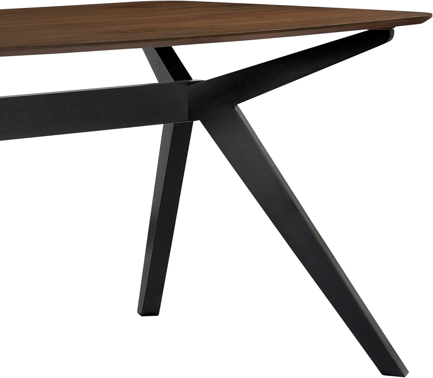 Arley Solid Wood Dining Table for 4 – Modern Walnut Brown & Black Design