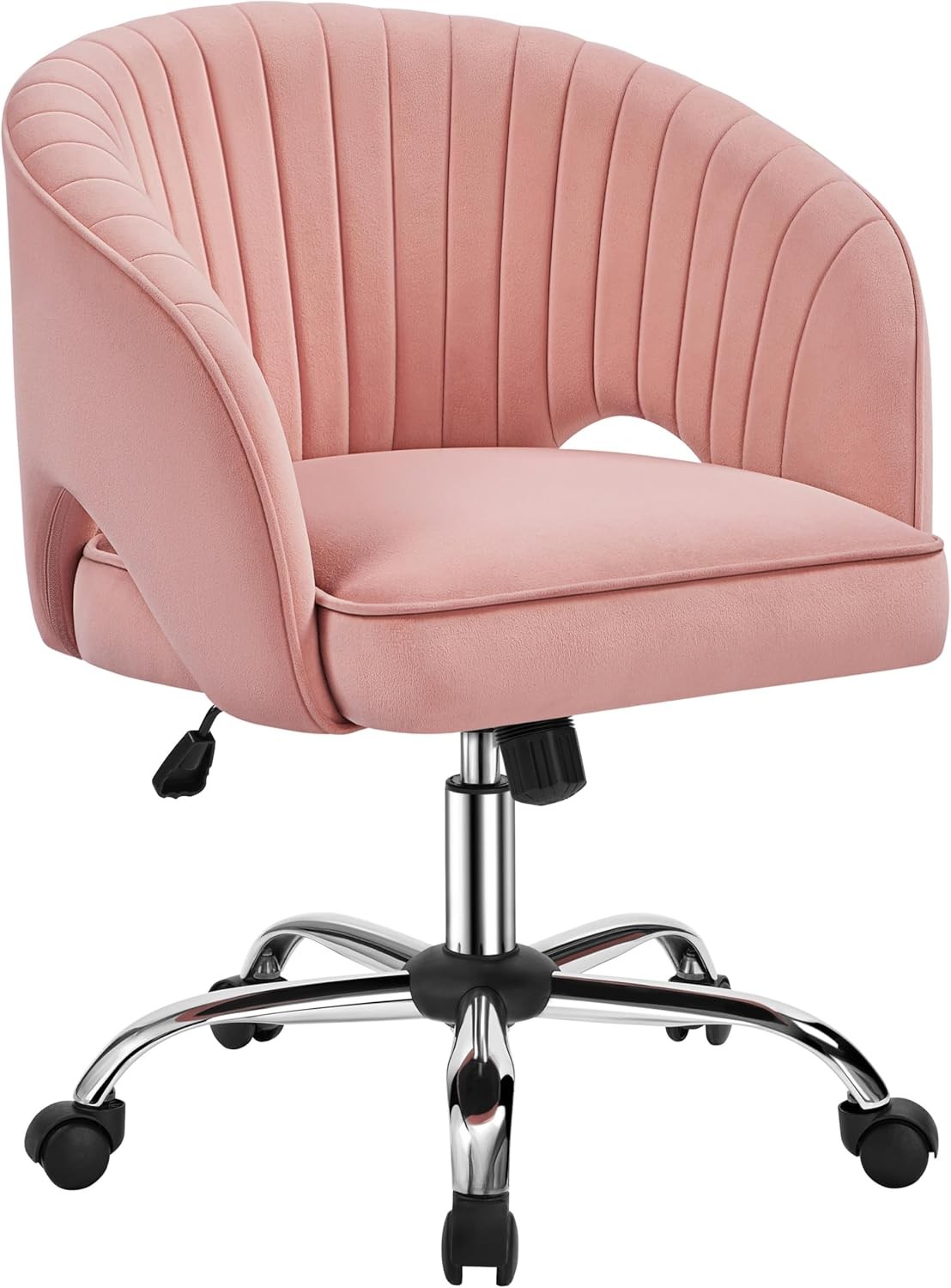 Cute Desk Chair Velvet Vanity Chair with Wheels Home Office Upholstered Modern