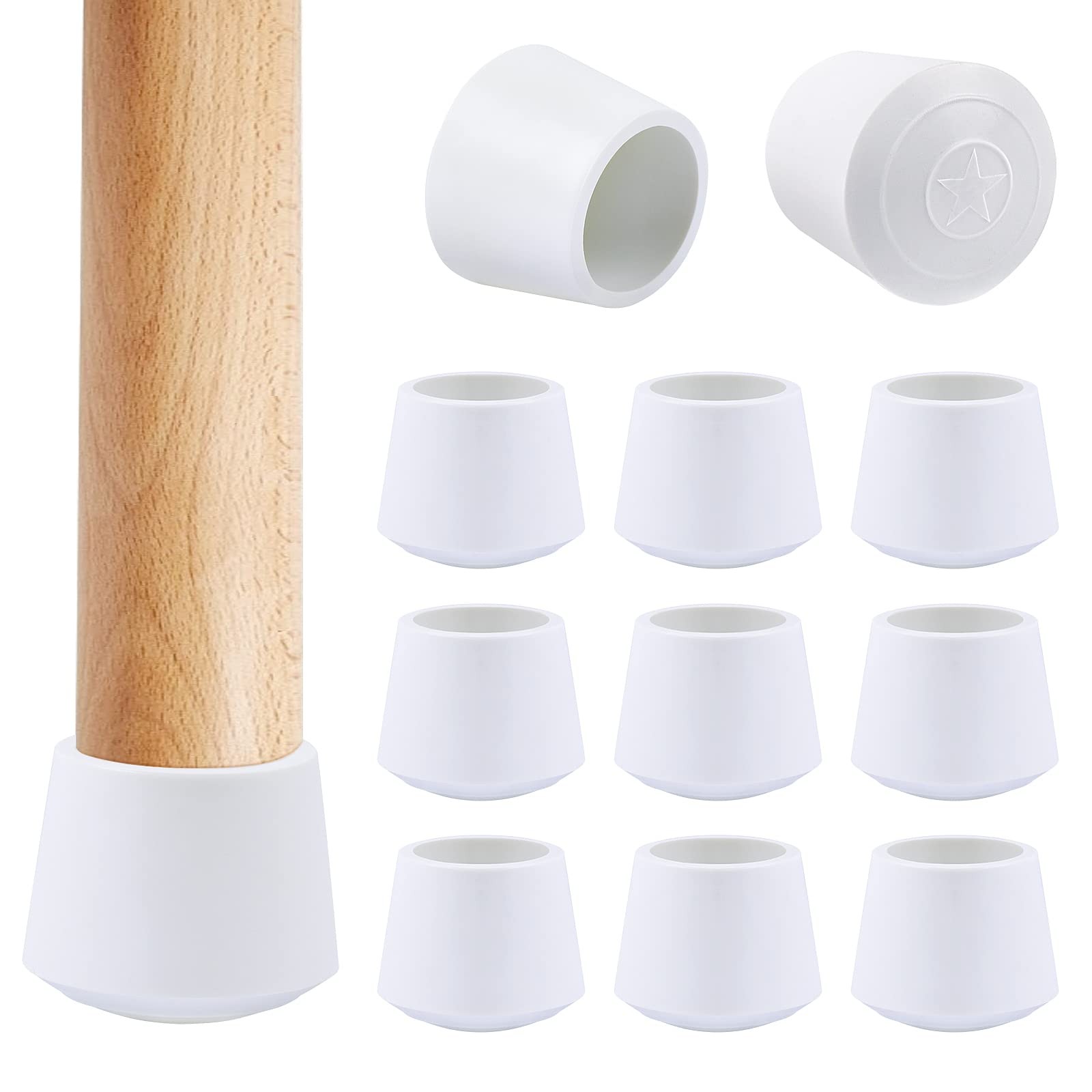 Sopito Chair Leg Caps, 1 Inch Non Slip Rubber Floor 1 inches, White