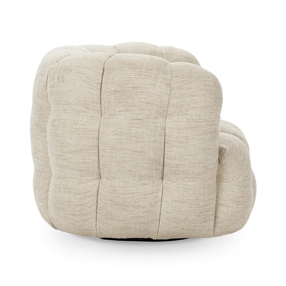 Pemberly Row Swivel Accent Chair Flax Viscose and Polyester Beige