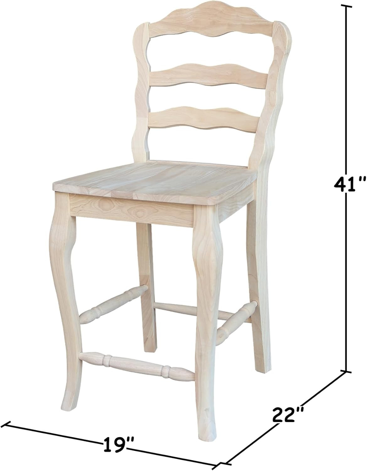 , Versailles Counter Height Stool, 24″ Seat Height with 19.09″W X 15.35″D, Solid