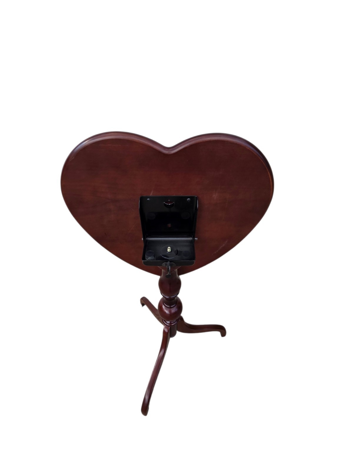 Bombay Company Mahogany Flip Top Side Table Pedestal Stand Queen Ann Heart Shape