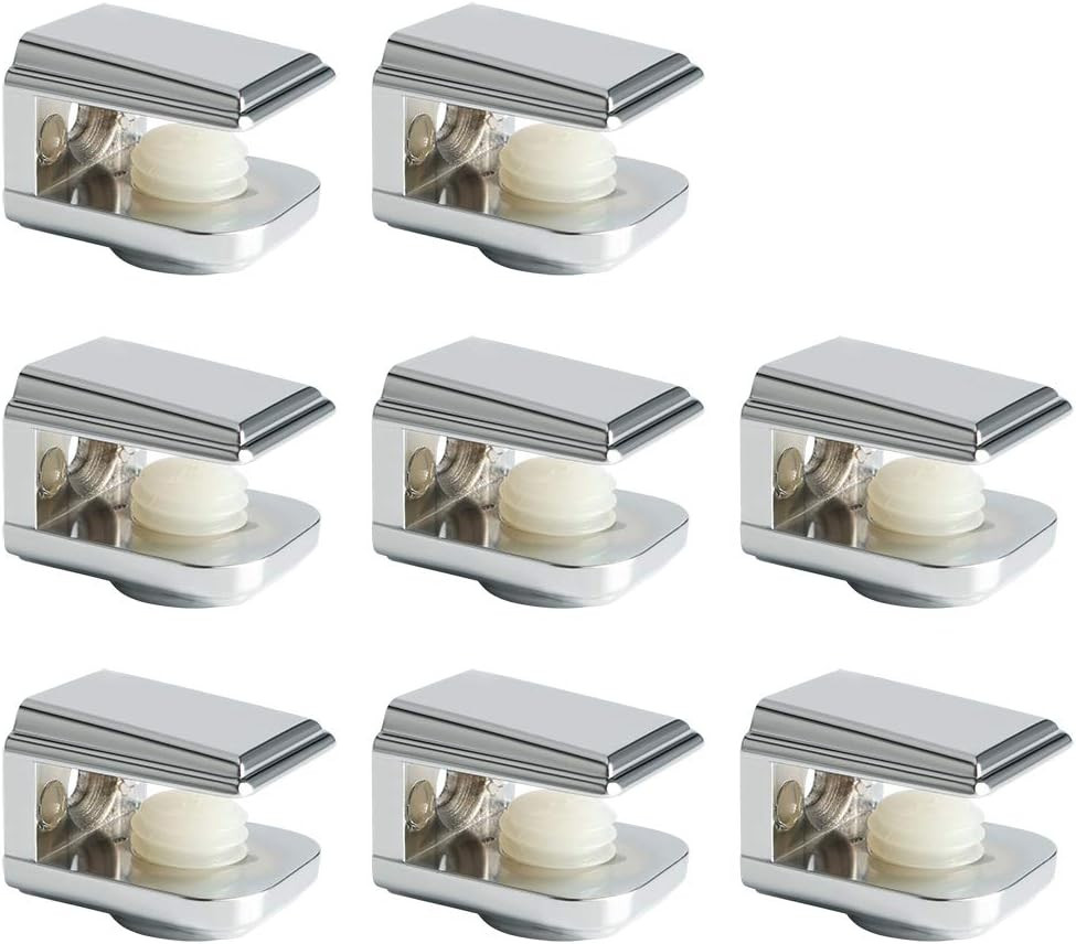 8Pcs Glass Shelf Brackets,Adjustable Clamp Brackets for Shelves,Wall Mount Clamp