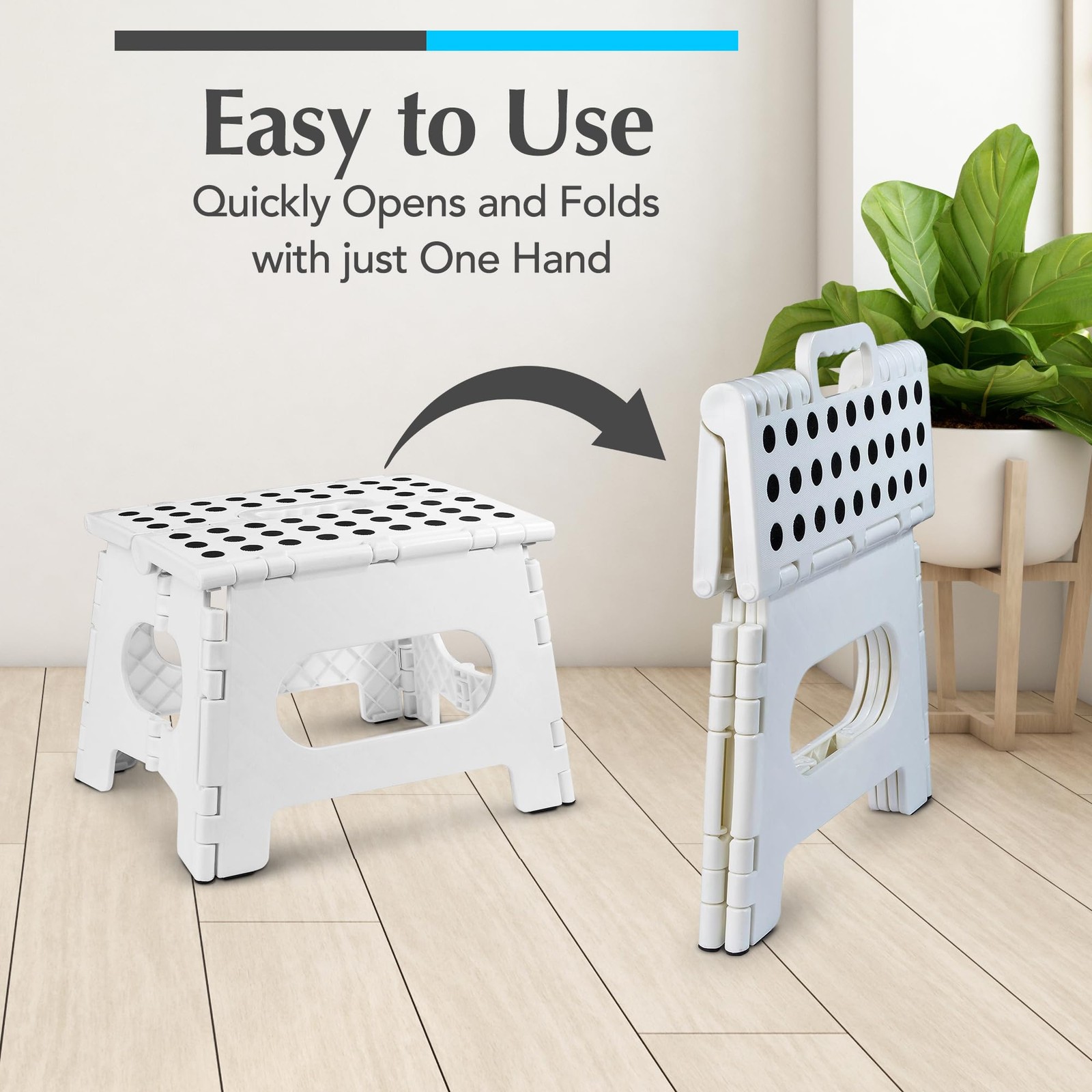 Handy Laundry Folding Lightweight Step Stool Sturdy Enough to Support Adults