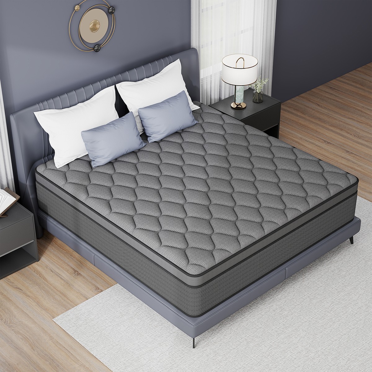 8″ 12″ 14″ Mattress Gel Memory Foam Pocket Spring Twin Full Queen King In A Box
