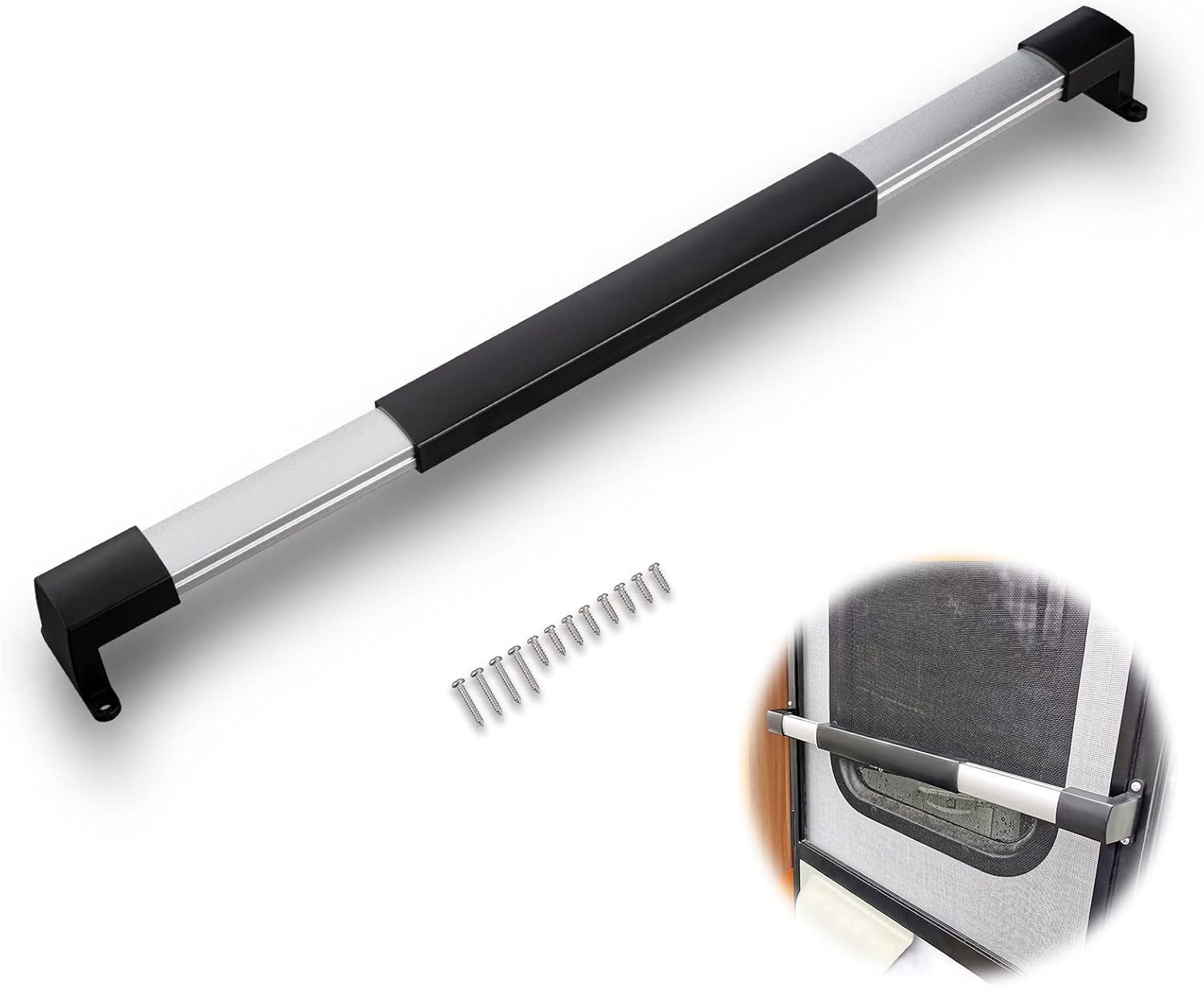 Screen Door Cross Bar Handle Universal, Door Handle Adjustable from 21 5/8″ to 2