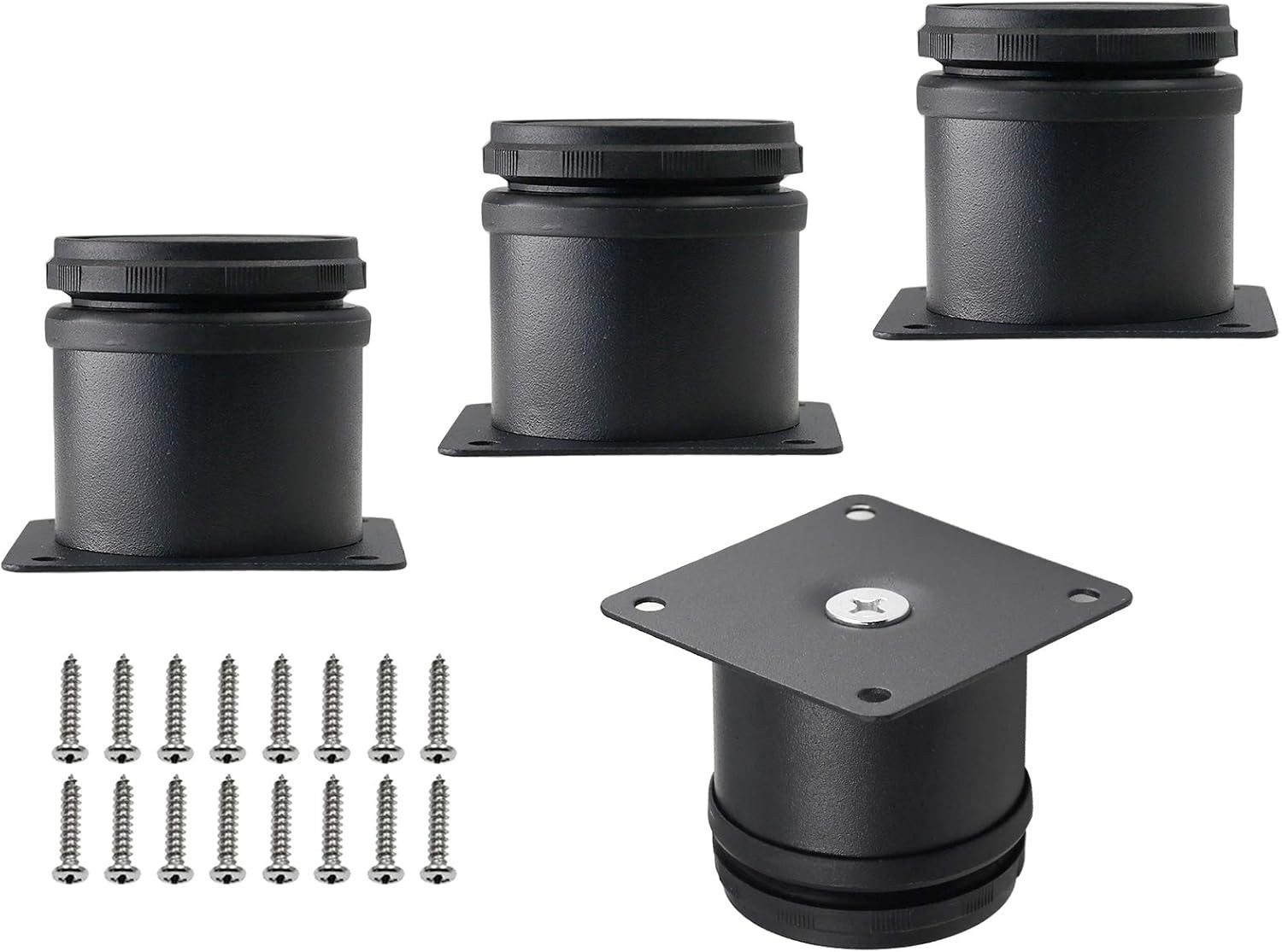 Set of 4 Stainless Steel Furniture Legs 2 Inch, Adjustable Round Cabinet Legs 2″