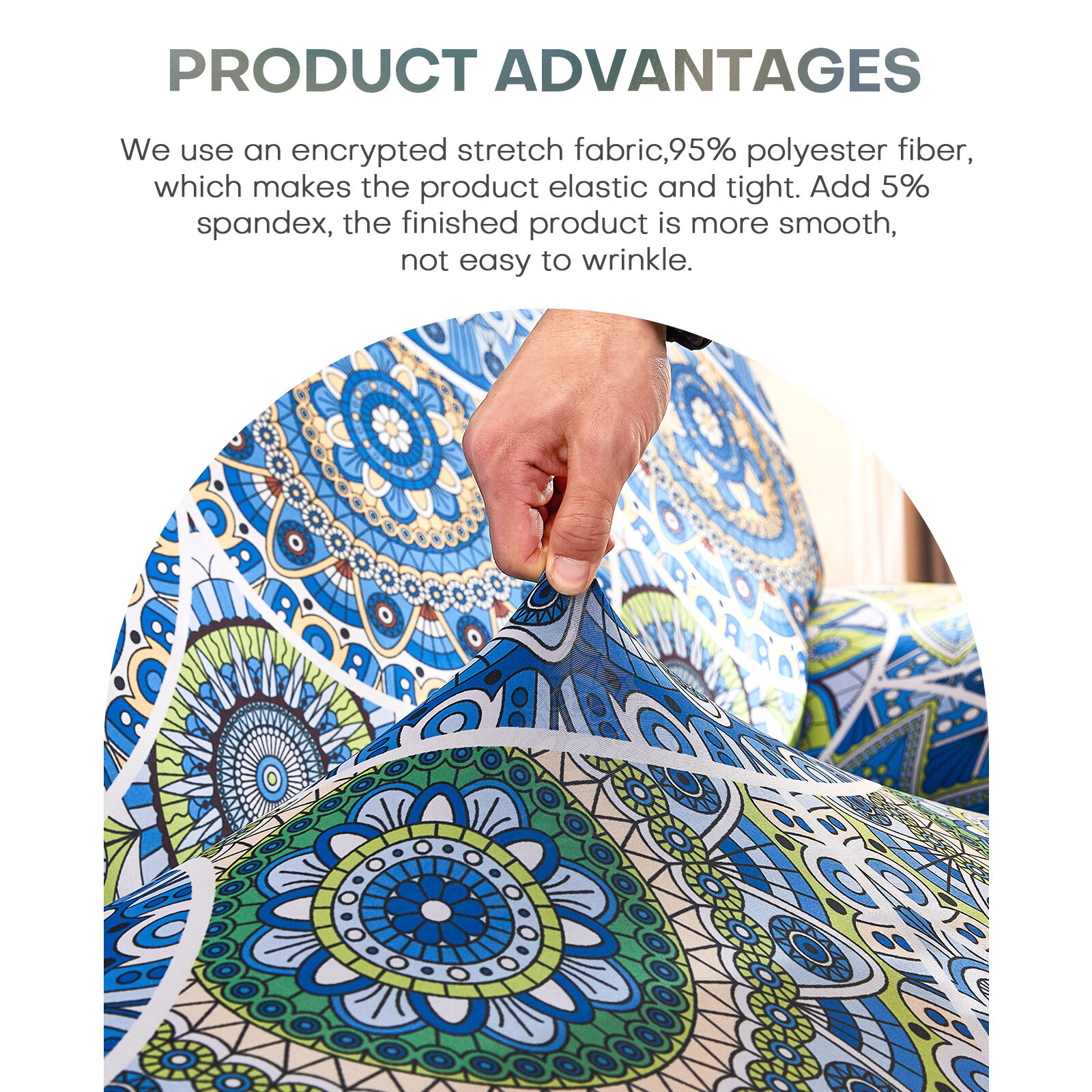 Retro Printed Stretch Sofa Covers Spandex Couch Slipcover 1 2 3 4 Seat Protector