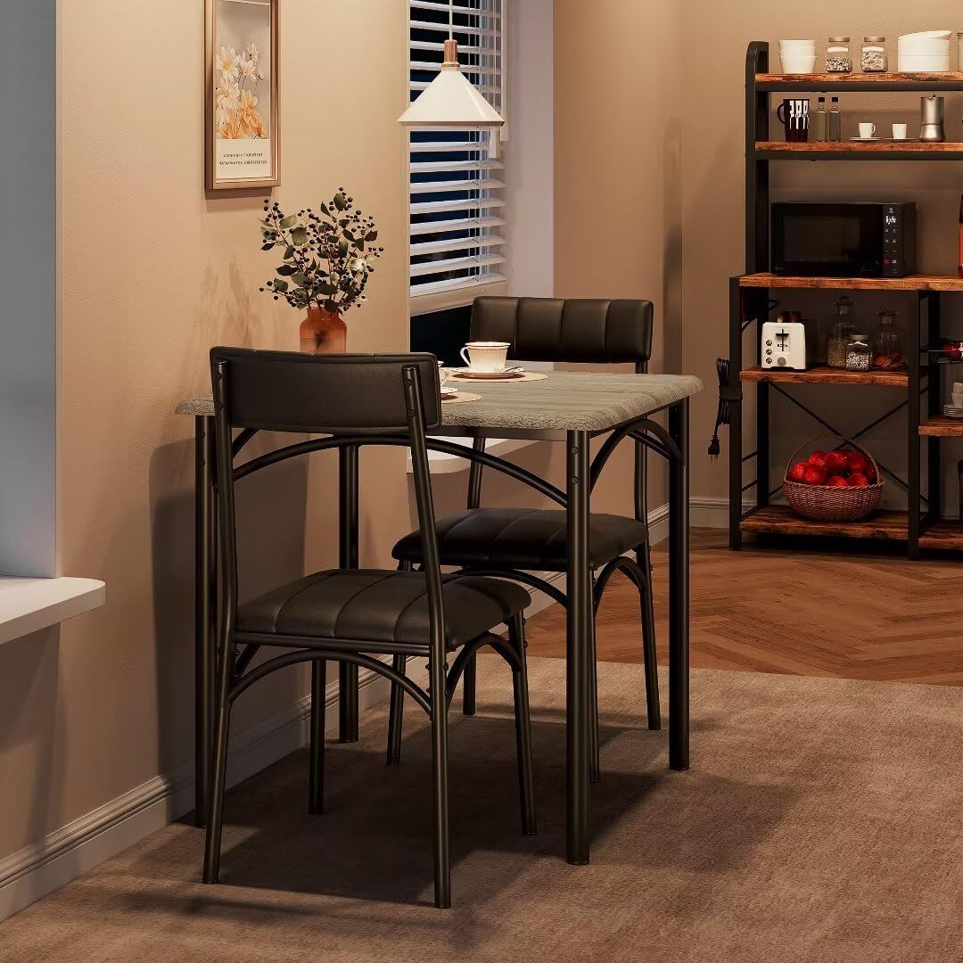 3-Piece Table and Chair Set ,Dining Room Table and 2 Chair Kitchen Table Set New