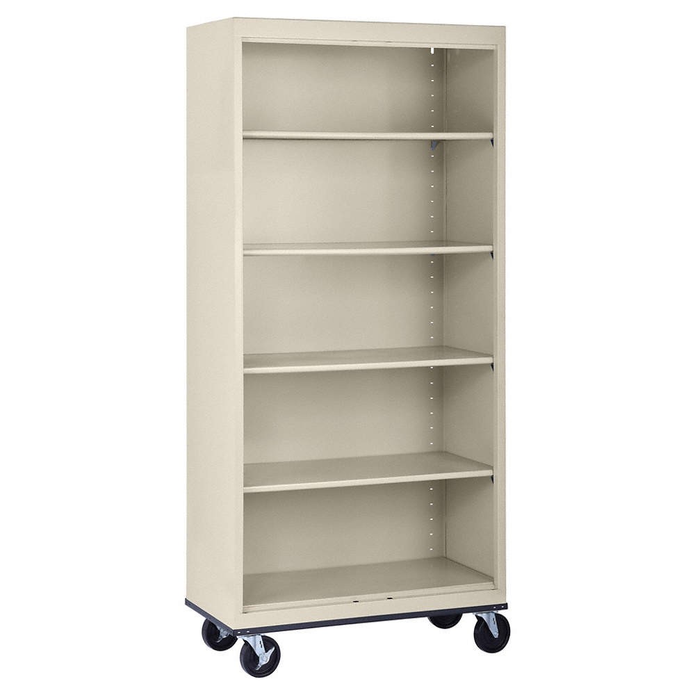 ATLANTIC METAL BM40361872-07 Mobile Bookcase,78 in H,Putty 3CTJ1