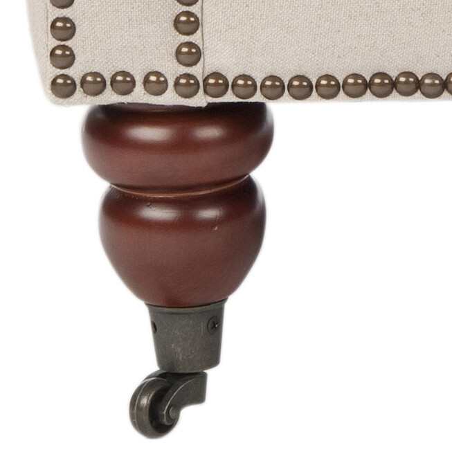 SAFAVIEH Karsen Club Chair With Brass Nail Head | Taupe |