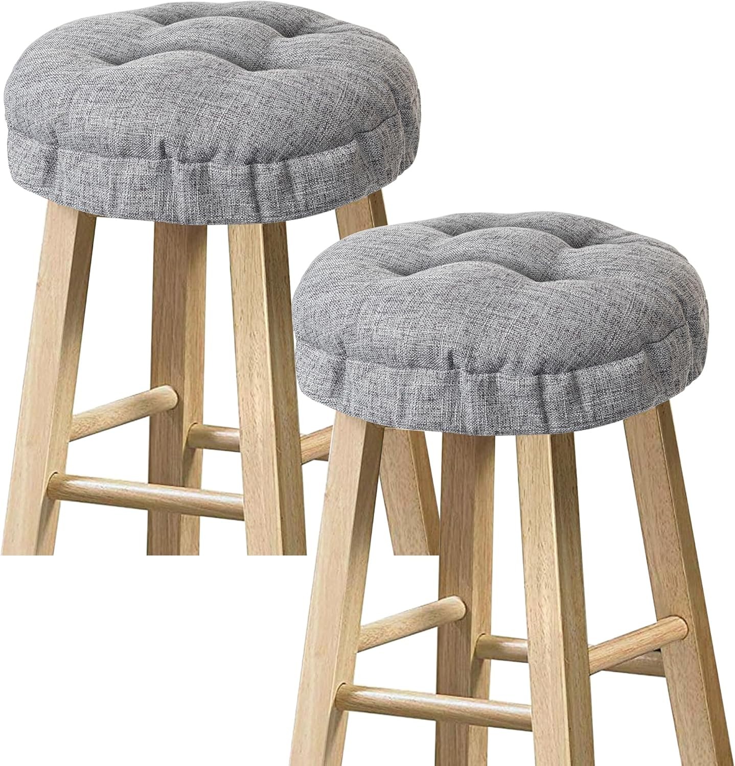 Bar Stool Covers – Set of 2 Round Bar Stool Seat Covers, Soft and Cushioned
