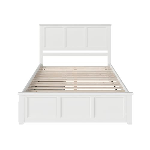 , Madison Queen Platform Bed with Matching Queen (U.S. Standard) White