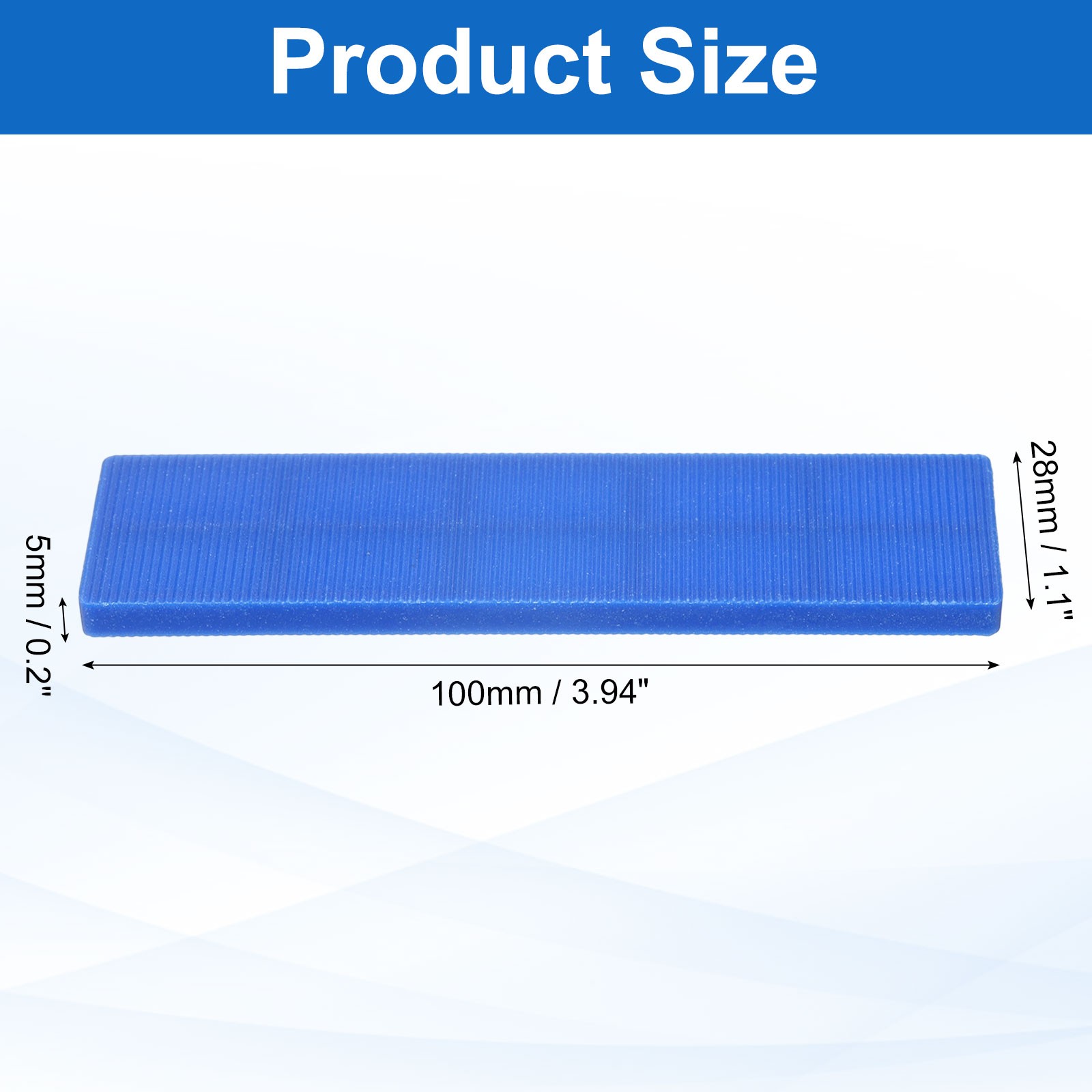 20 Pcs Plastic Flat Shims for Leveling, 5mm(3/16″) Structural Tile Shims, Blue