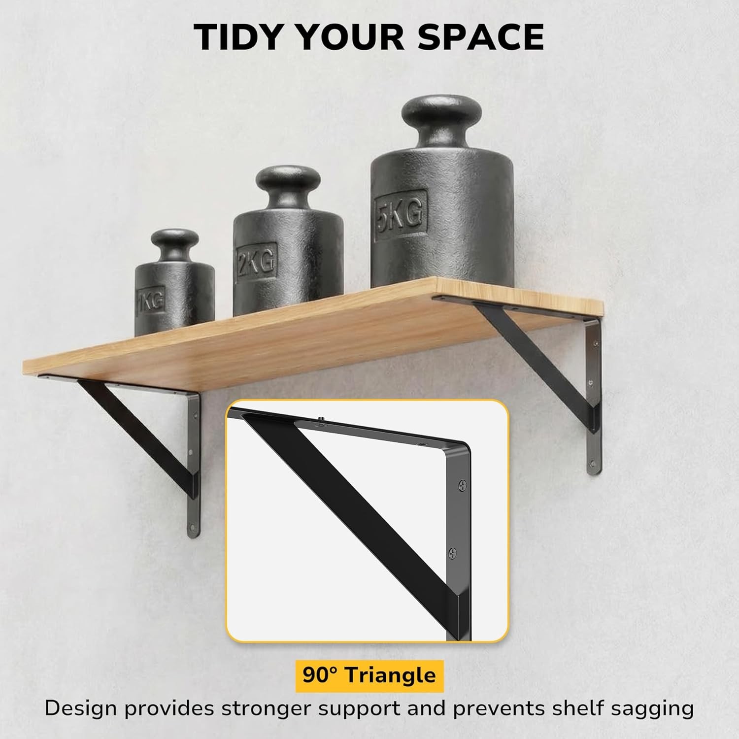 10 Pack 12 Inch Shelf Bracket Heavy Duty L Wall Brackets for Floating Shelves
