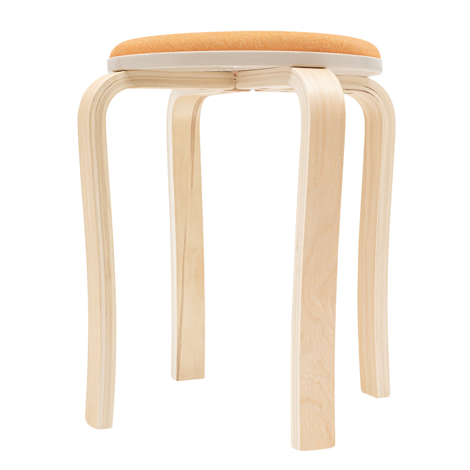 Set of 8 Colorful Round Stools Modern Stackable Wood Stool 16.3*12.2*16.93in
