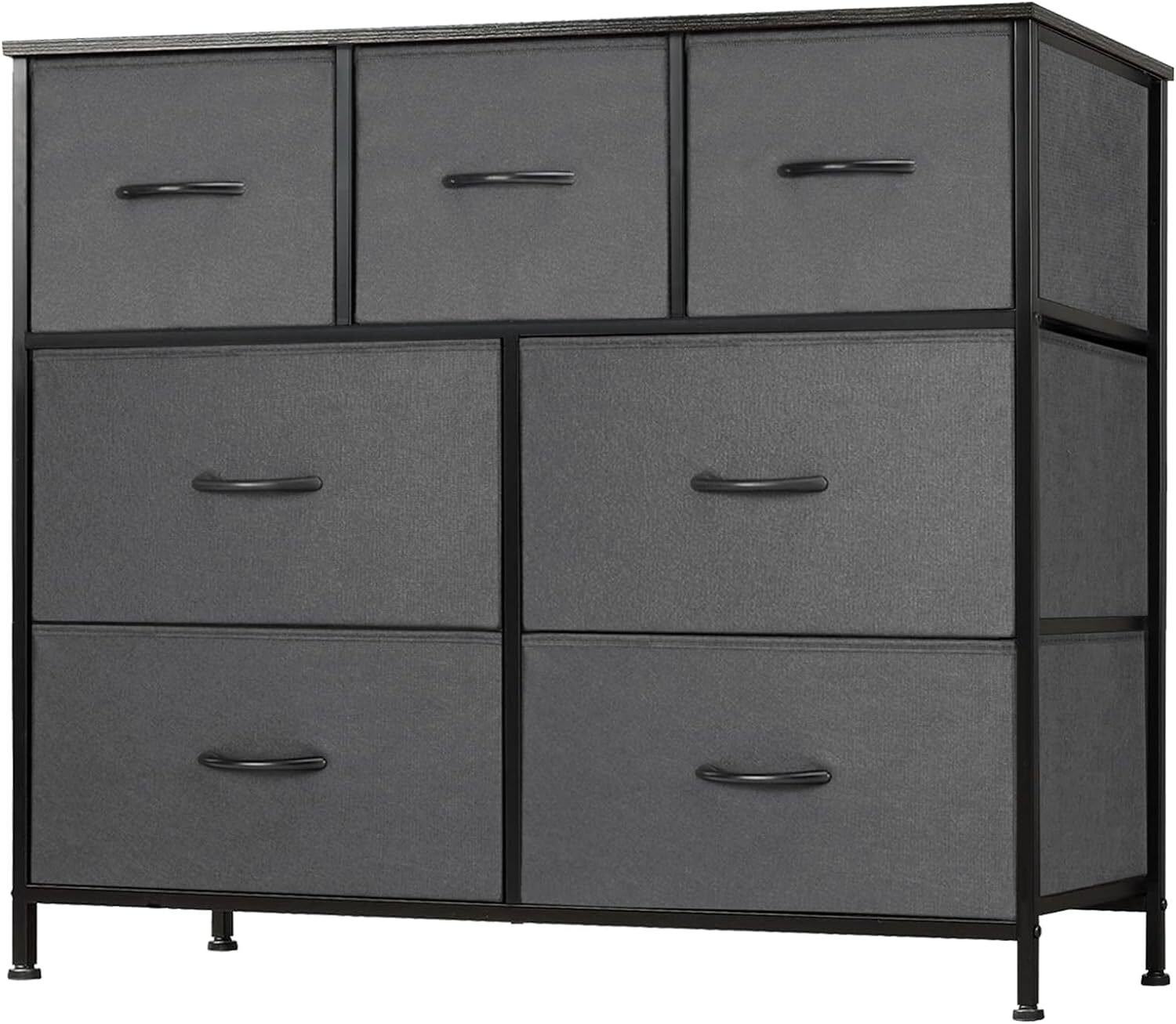 7 Drawers Dresser Metal Frame Clothes Drawer Fabric Closet Organizer for Bedroom