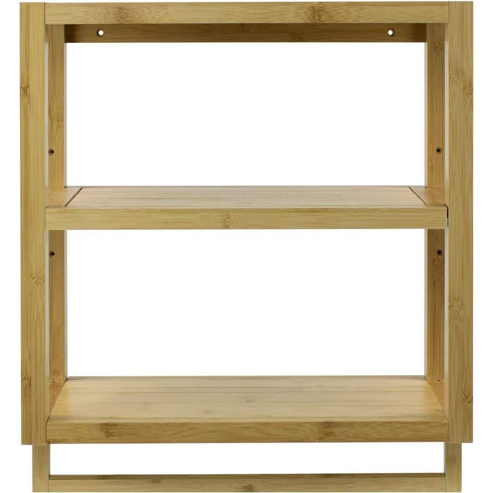 Sorbus 20.5×8.25×23 in. Scandinavian Wall Mount Bathroom Shelf Bamboo Wood