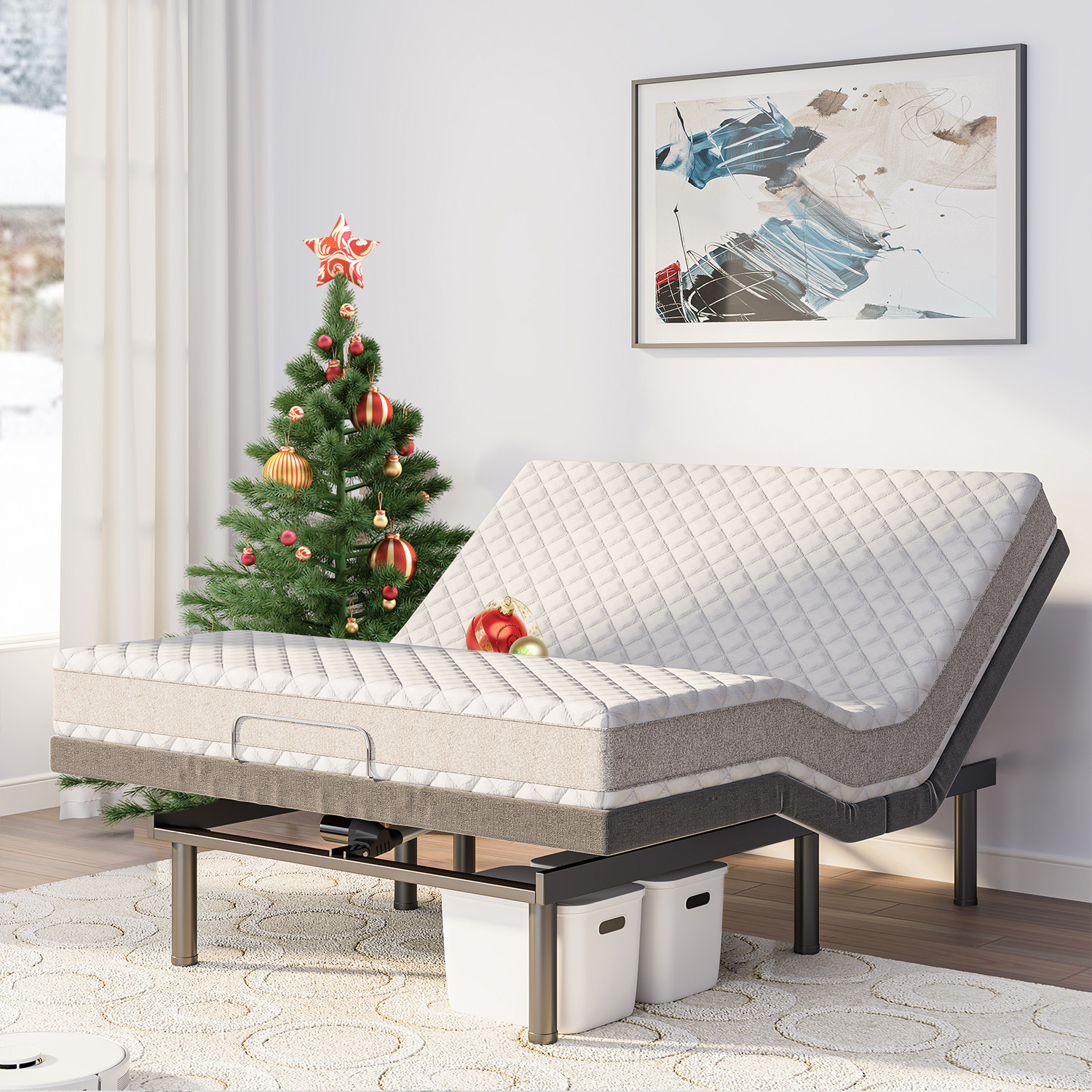 Electric Adjustable Massage Bed Frame Full/ Queen/ TXL Size with 3 vibration SPA