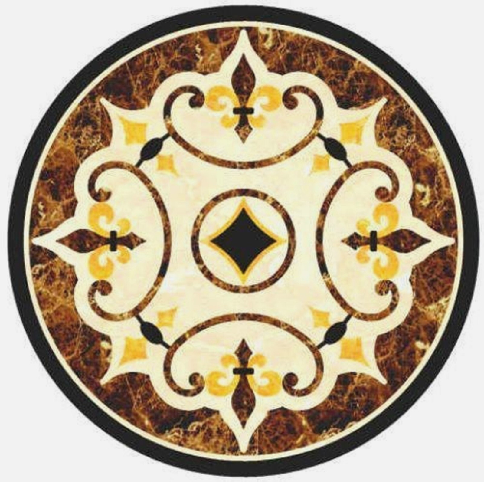Black Marble Coffee Table Top Semi Precious Stone Inlay Work Sofa Table for Home