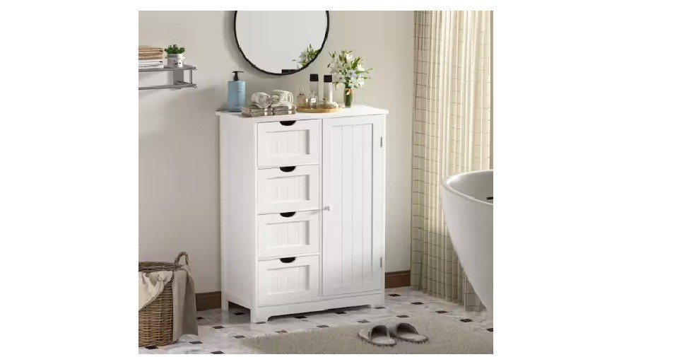 31.6 in. H x 23.6 in. W x 11.8 in. D Freestanding Linen Cabinet with Adjustable