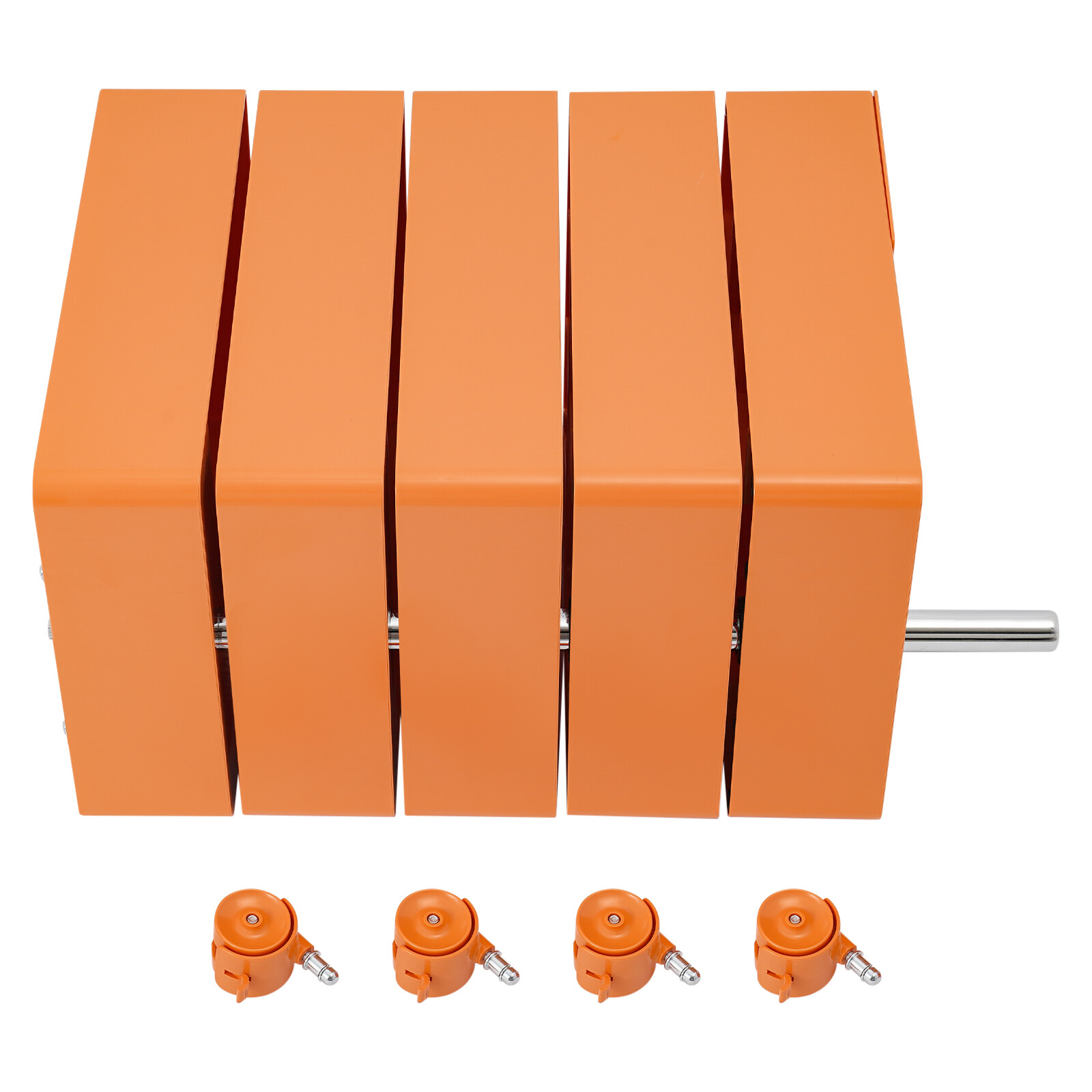 5 Tiers 360-degree Rotating Storage Cabinet Bobby Cabinet w/Wheel Orange