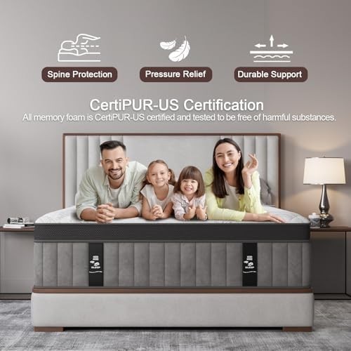 12 Inch Queen Mattress in a Box Hybrid Gel Memory Foam Pocket Spring Soft Plush
