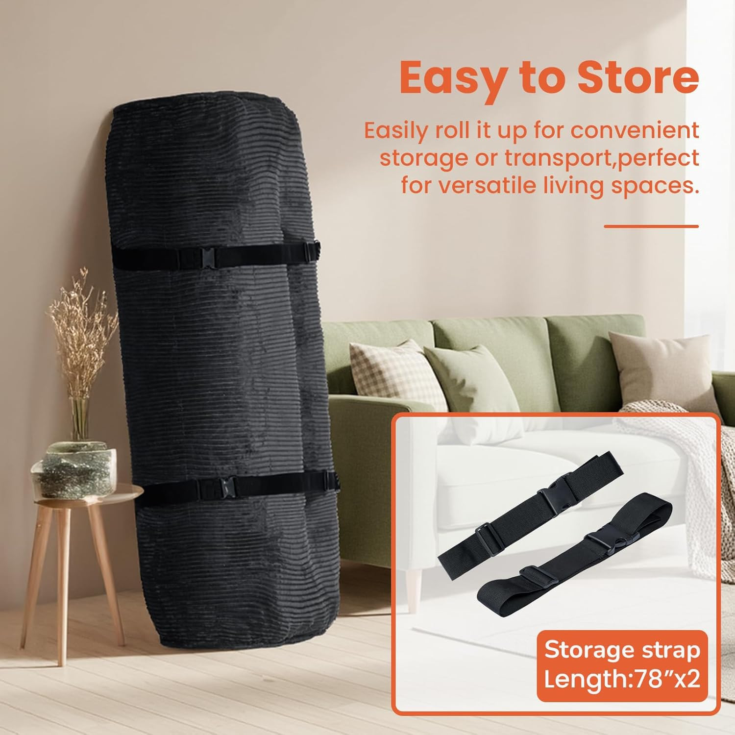 8″ Futon Mattress Full Size, Futons Sofa Bed Sleeper Couch Bed, Roll up Mattress