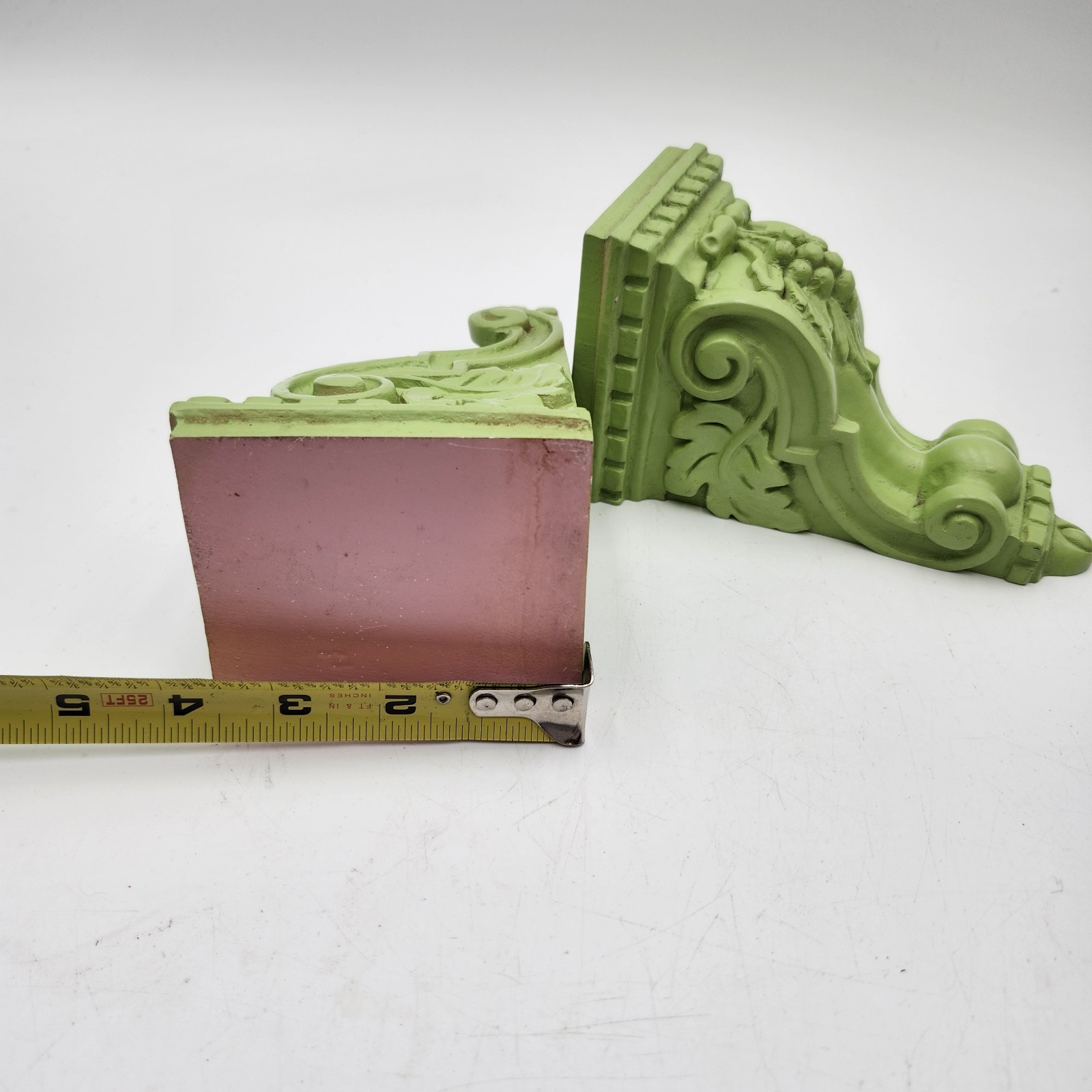 Mid-century Wall Sconce Shelf shelves ceramic pottery chartreuse Green fruit