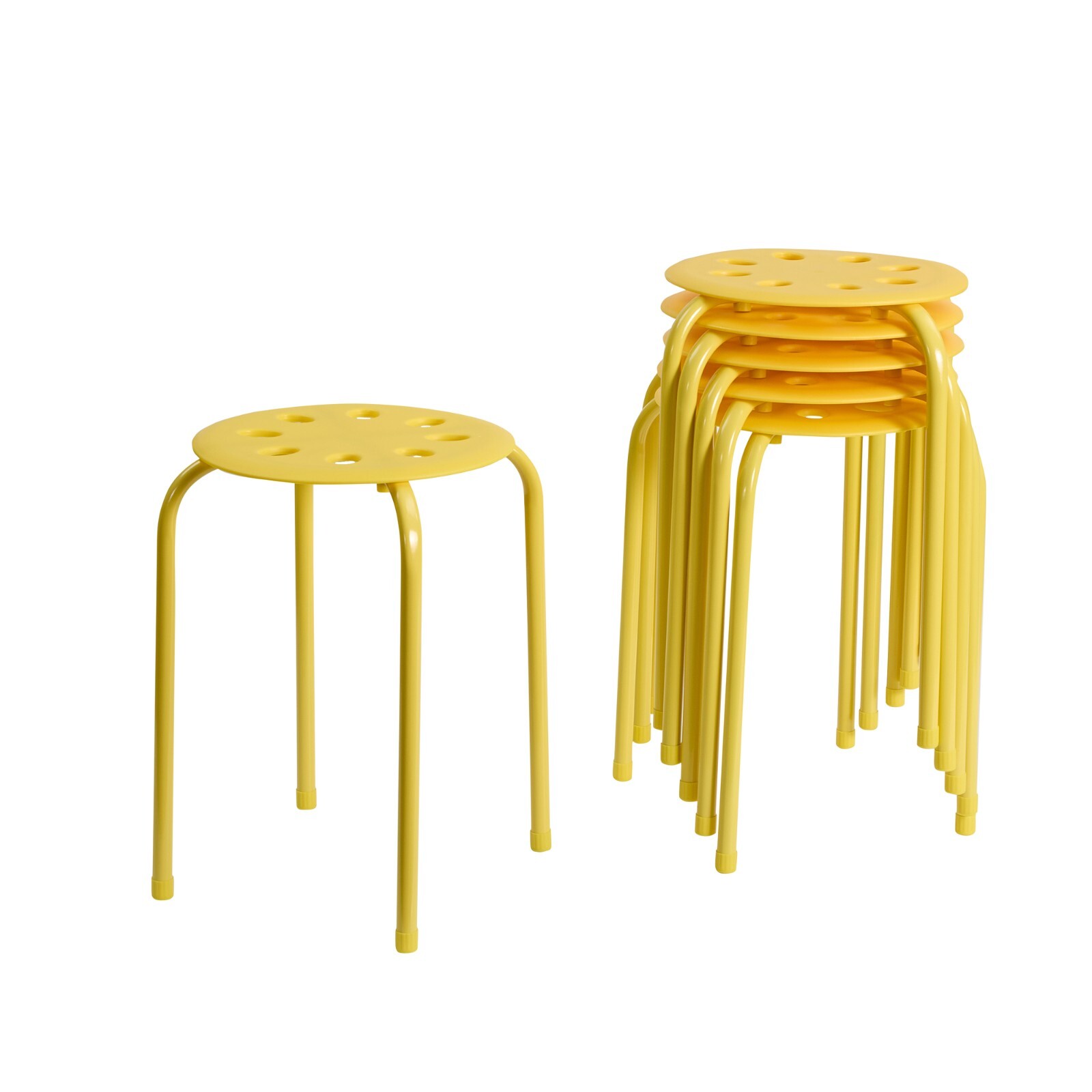 6x Portable Plastic Stack Stools Round Classroom Stools Chairs for Students Kids