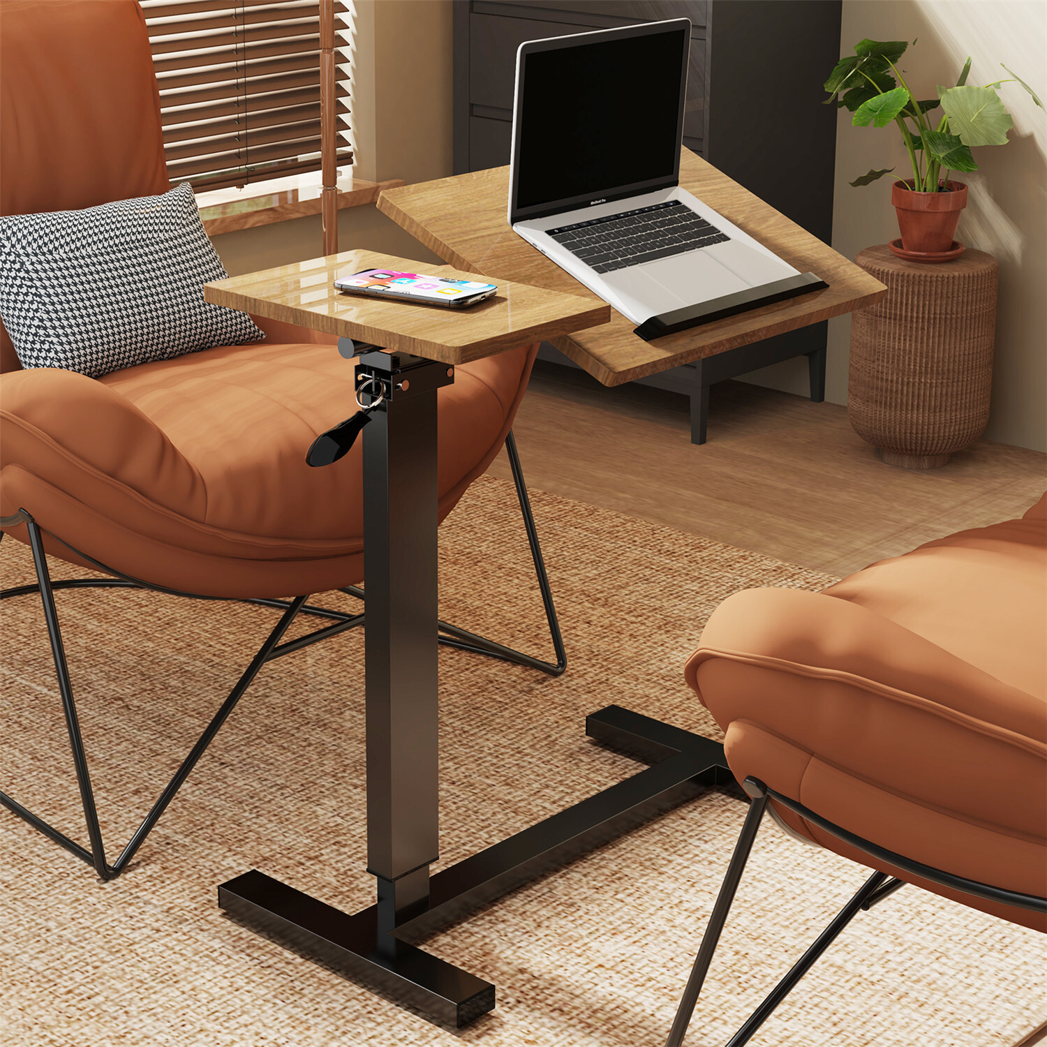 Over Bed Chair Table Hospital Overbed Height Adjustable Laptop Tray Stand Tilt