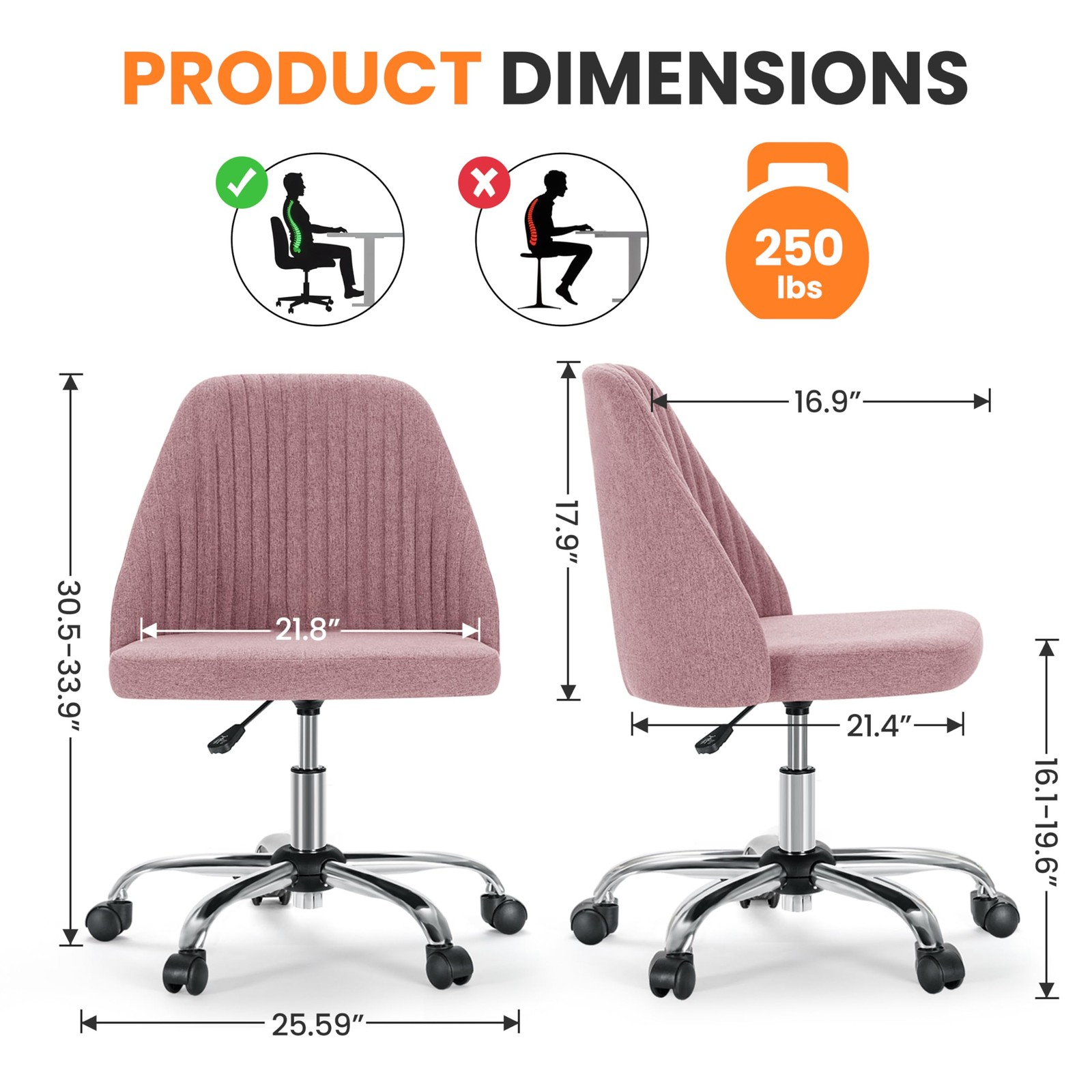 Multi Color Comfy Office Chair with Rolling Wheel Adjustable Computer Task Chair