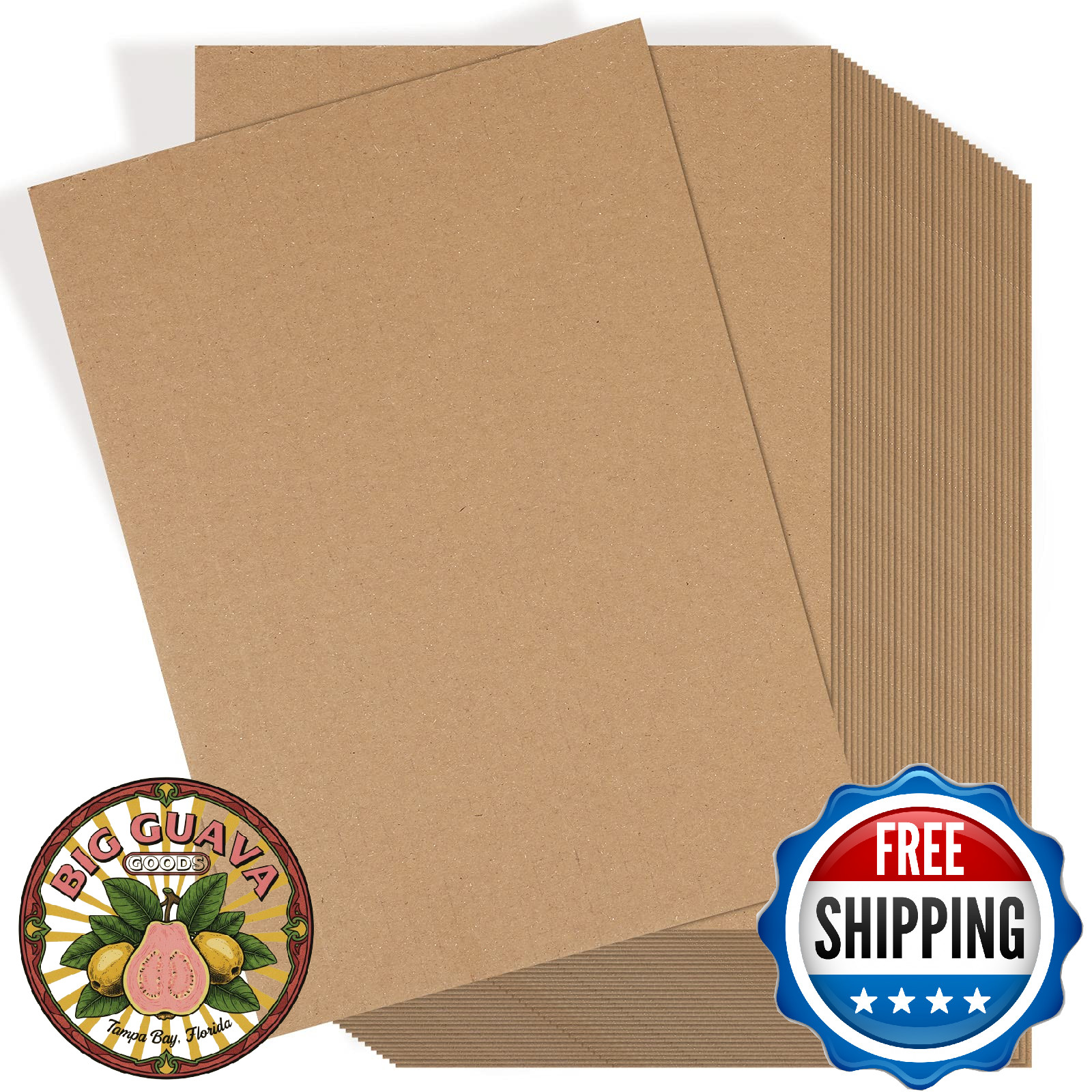 50-Pack Corrugated Cardboard Sheets 9×6″ Flat Inserts for Crafts & Shipping
