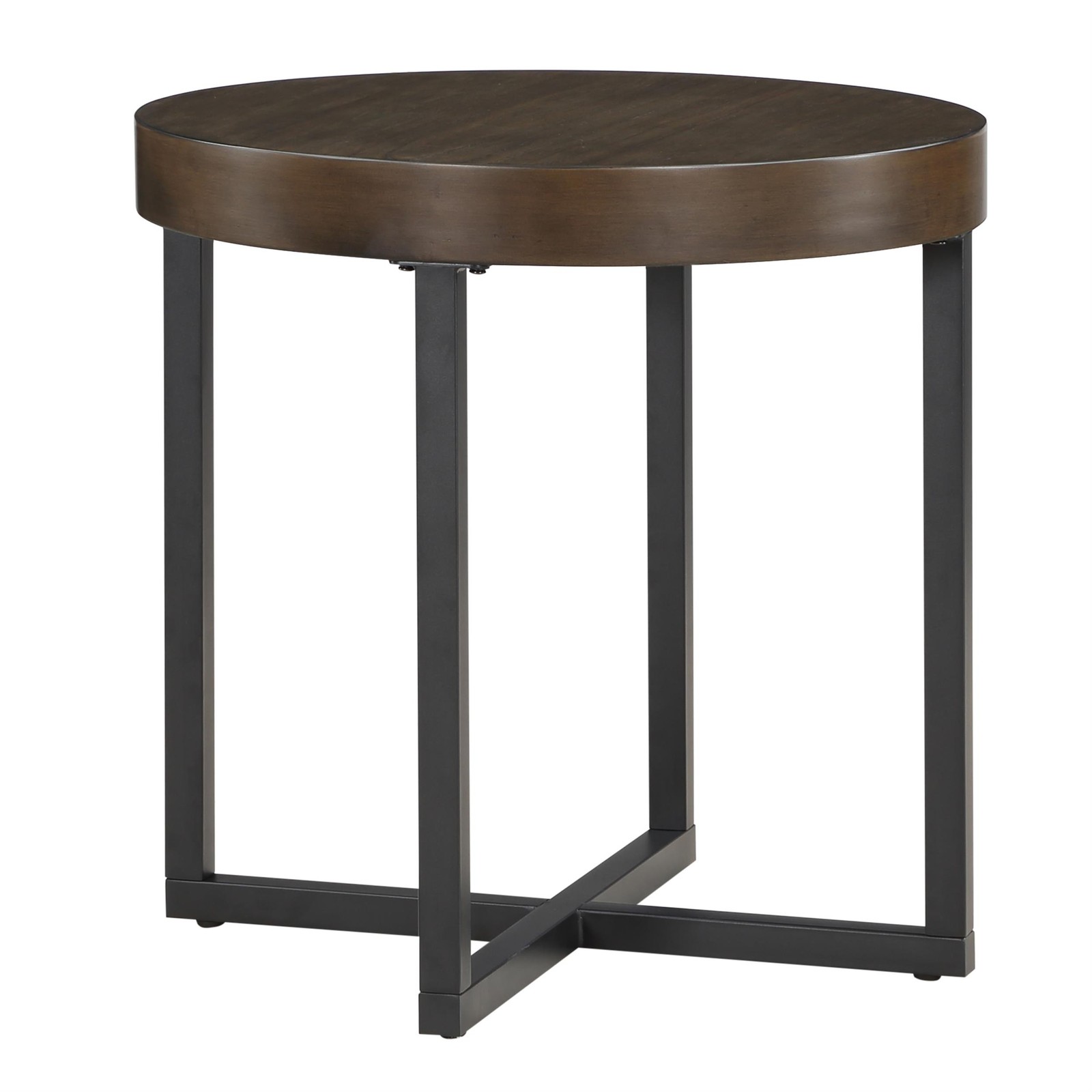 Steve Silver Yukon Engineered Wood/Iron End Table in Brown