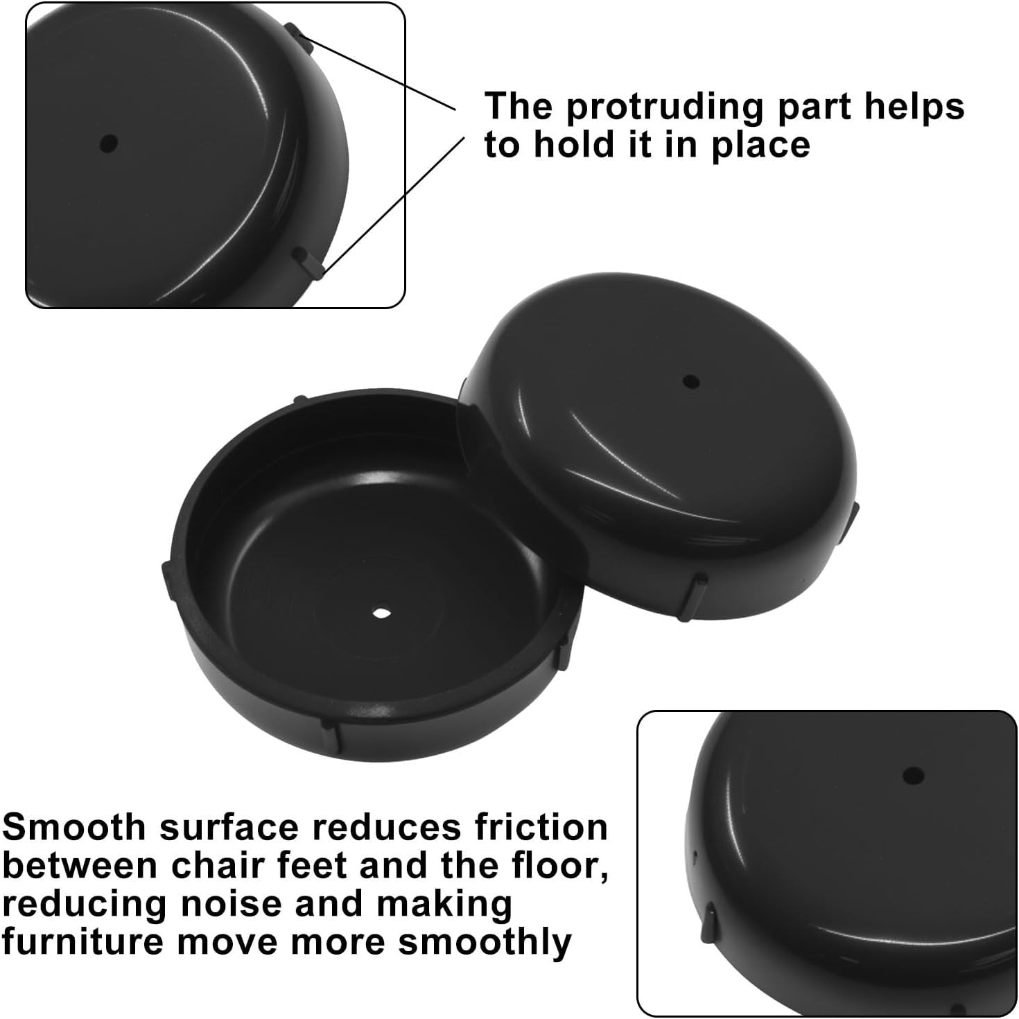 24Pcs Wrought Iron Patio Furniture Feet Caps, round Plastic Chair Leg Caps Outdo