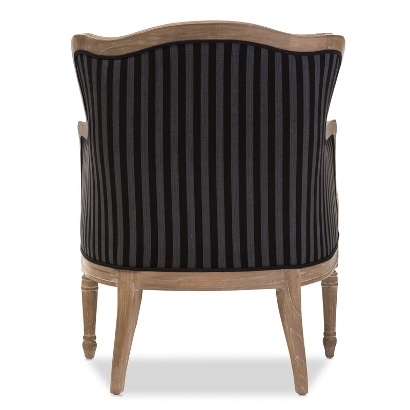 Baxton Studio Charlemagne Accent Chair in Black and Grey