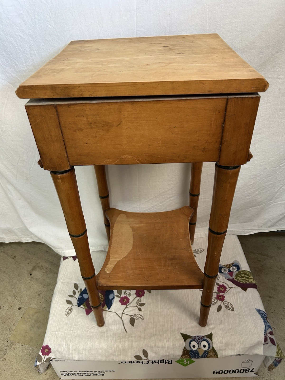 Antique Side Table Nightstand Stand Victorian Provincial Needs repair
