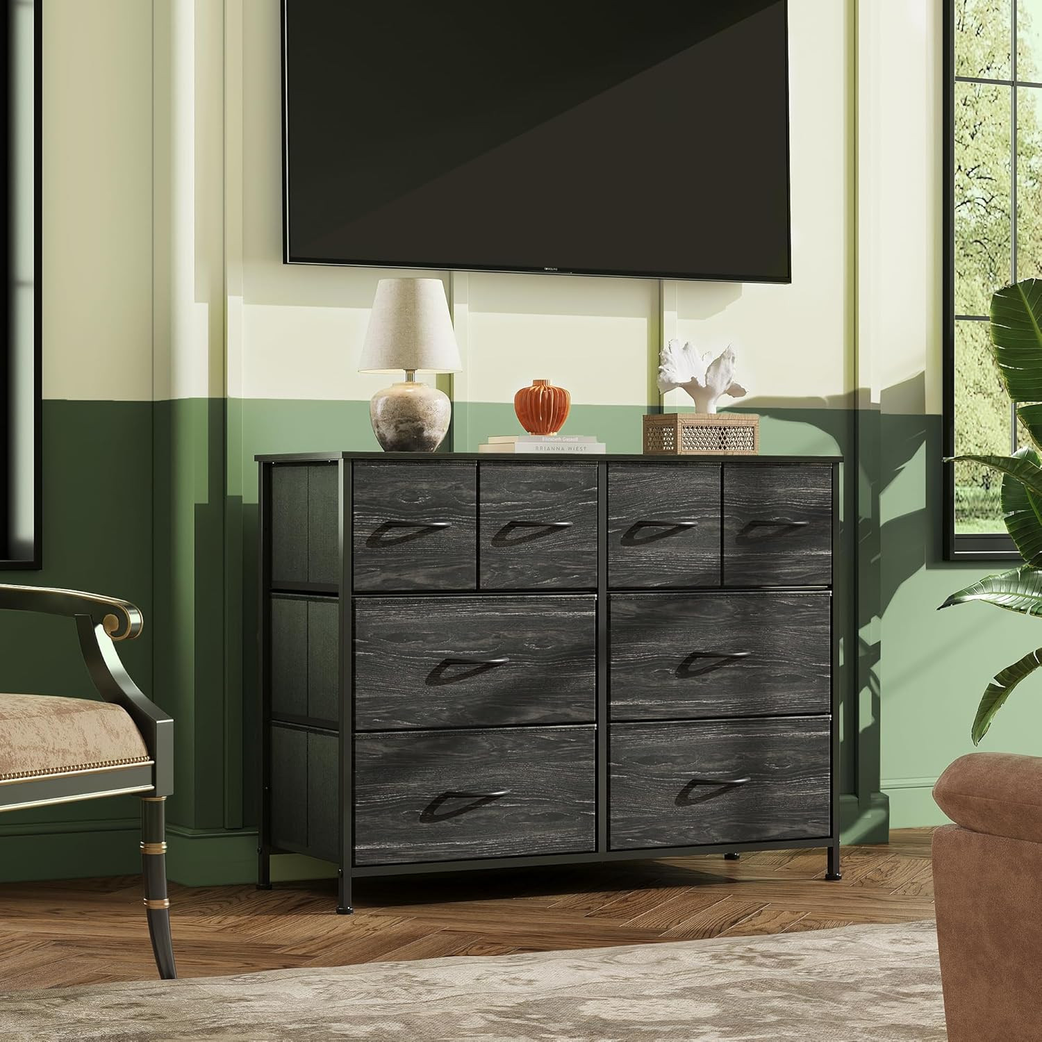 Dresser for Bedroom with 8 Drawers, Wide Fabric Dresser for Storage and Organiza