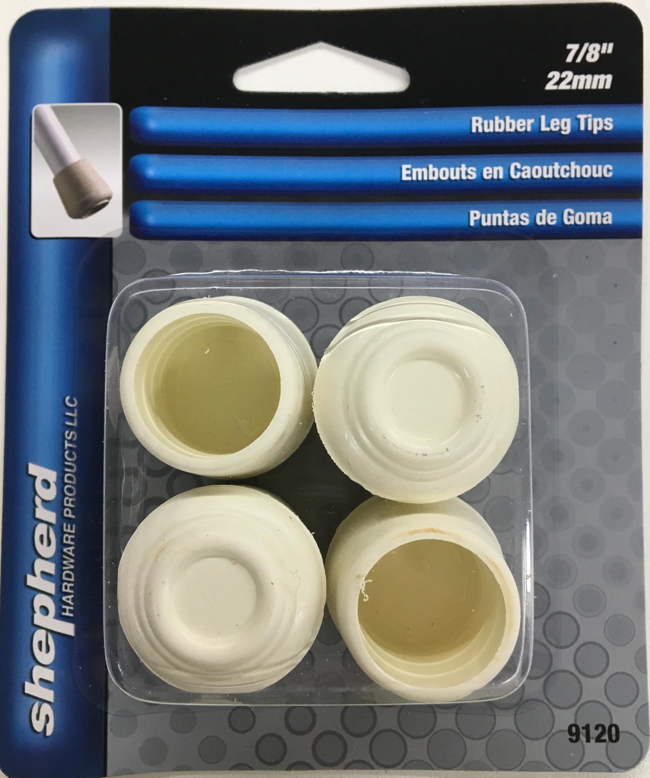 Shepherd 9120 7/8-Inch Rubber Leg Tips, 4-Pack