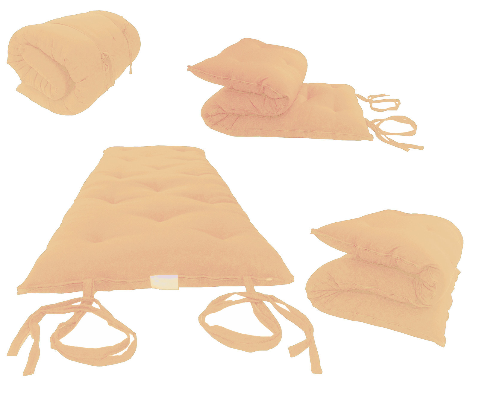 Peach 27W x 80L Traditional Japanese Floor Rolling Futon Mattresses, Mats