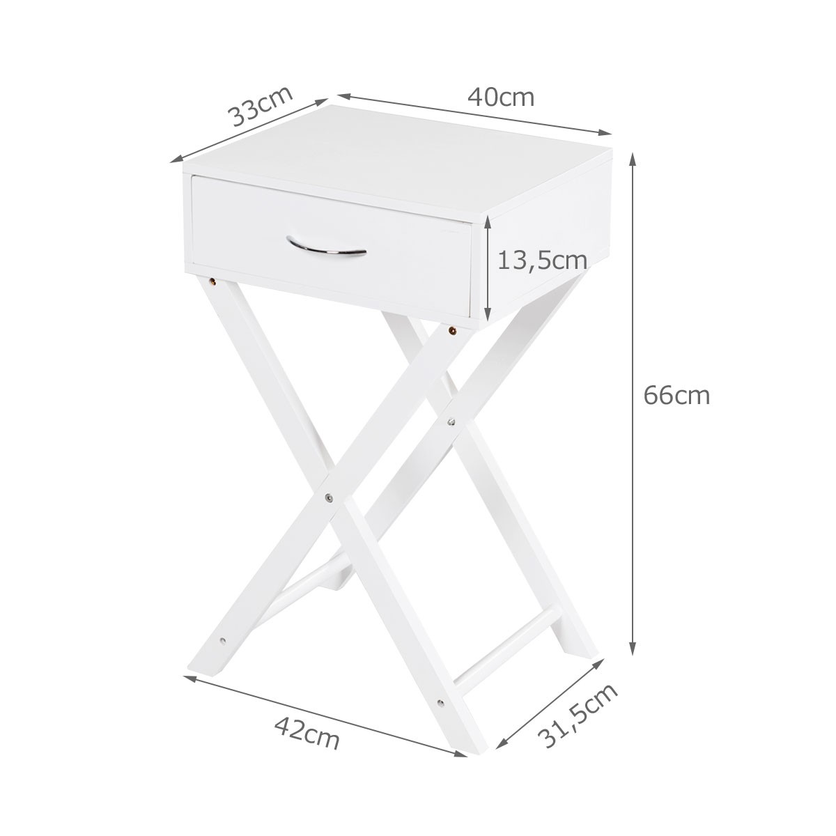 Topbuy 2PCS Morden Accent X Base Nightstand End Table W/ Storage Drawer