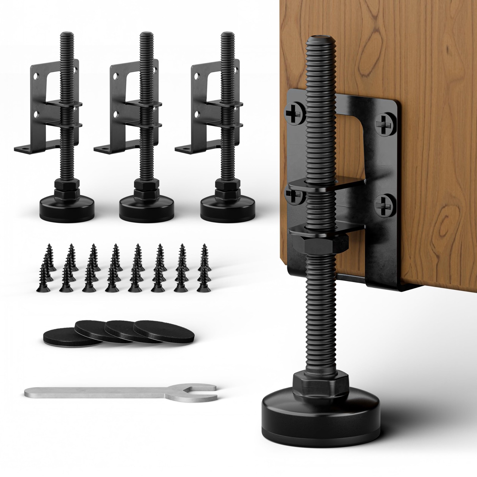 L-Shaped Furniture Leveling Feet, Adjustable Height up to 3.5 Inch, 4 Pack He