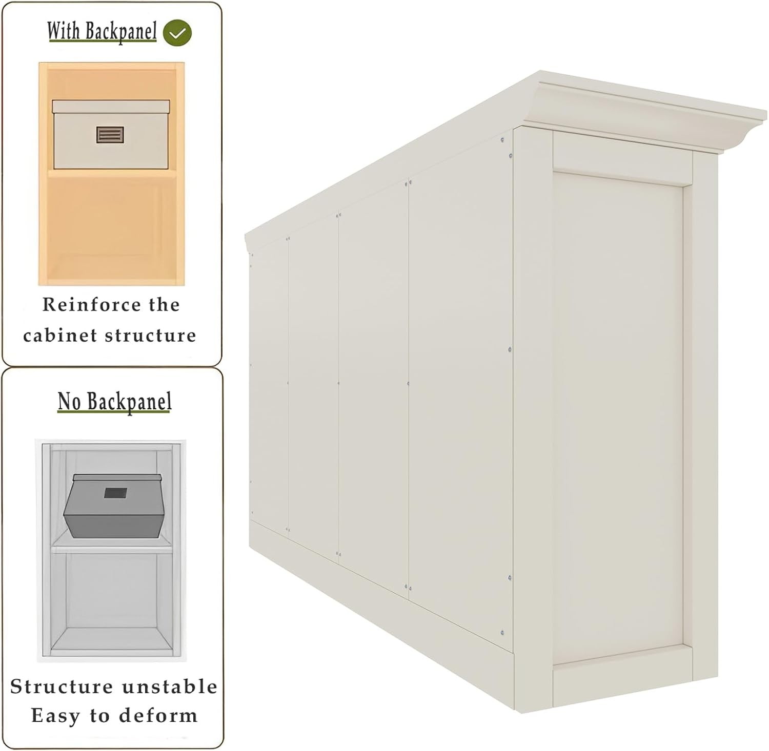 8-Cube Open Bookcase w/ Base,2-Tier Low Cabinet Fits 11×11″ Bins,for Living Room