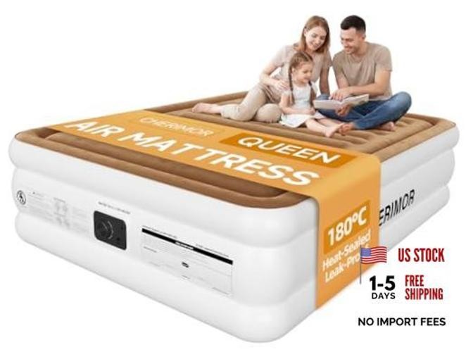Queen Air Mattress with Built in Pump, 180°C Heat-Sealed Queen (U.S. Standard)