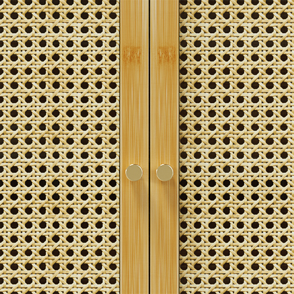 Bamboo Bathroom Wall Cabinet Space Saver Kitchen Storage Hanging Cupboard 2 Door