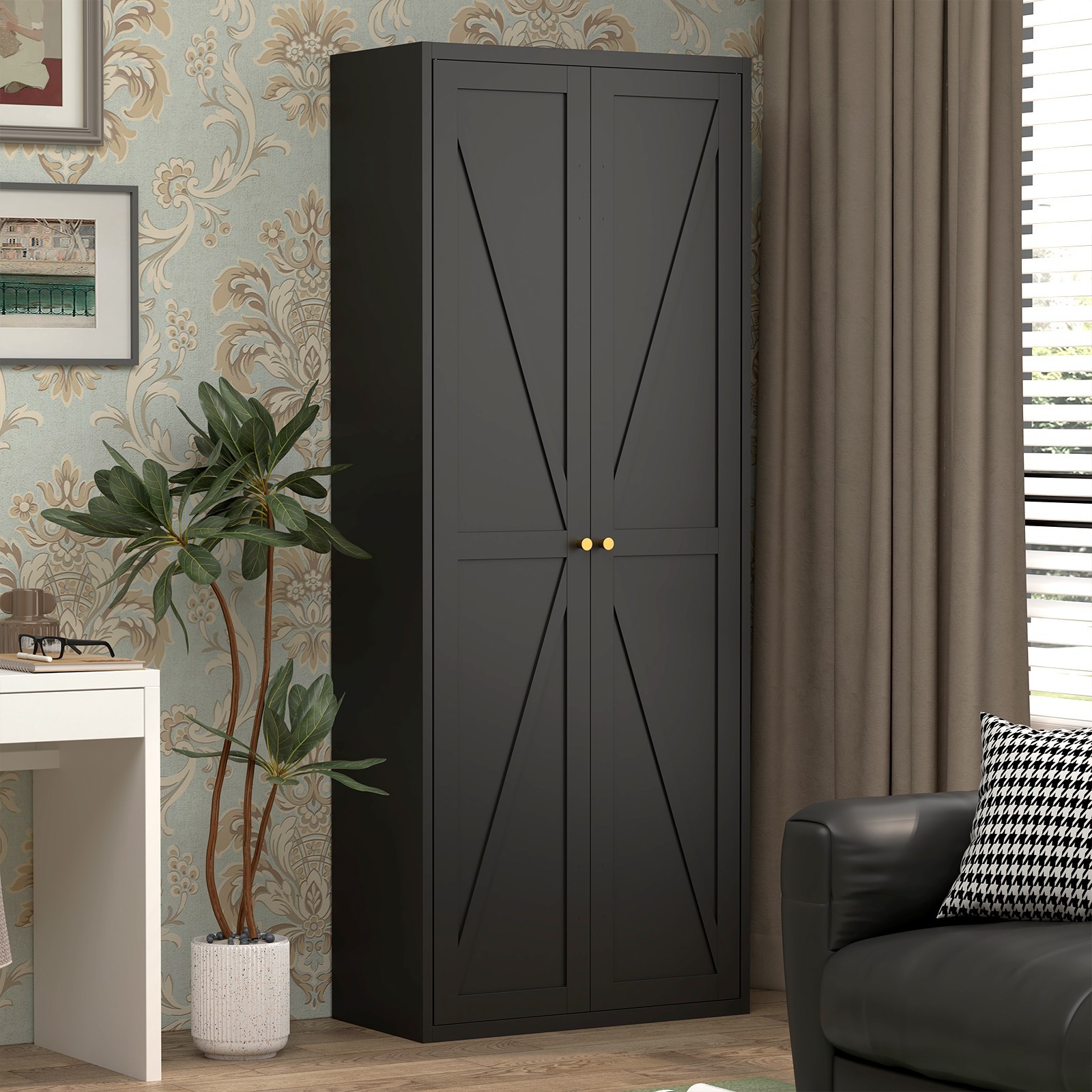 71″ Tall Metal Kitchen Pantry Storage Cabinets with Doors and Shelves, Cupboard