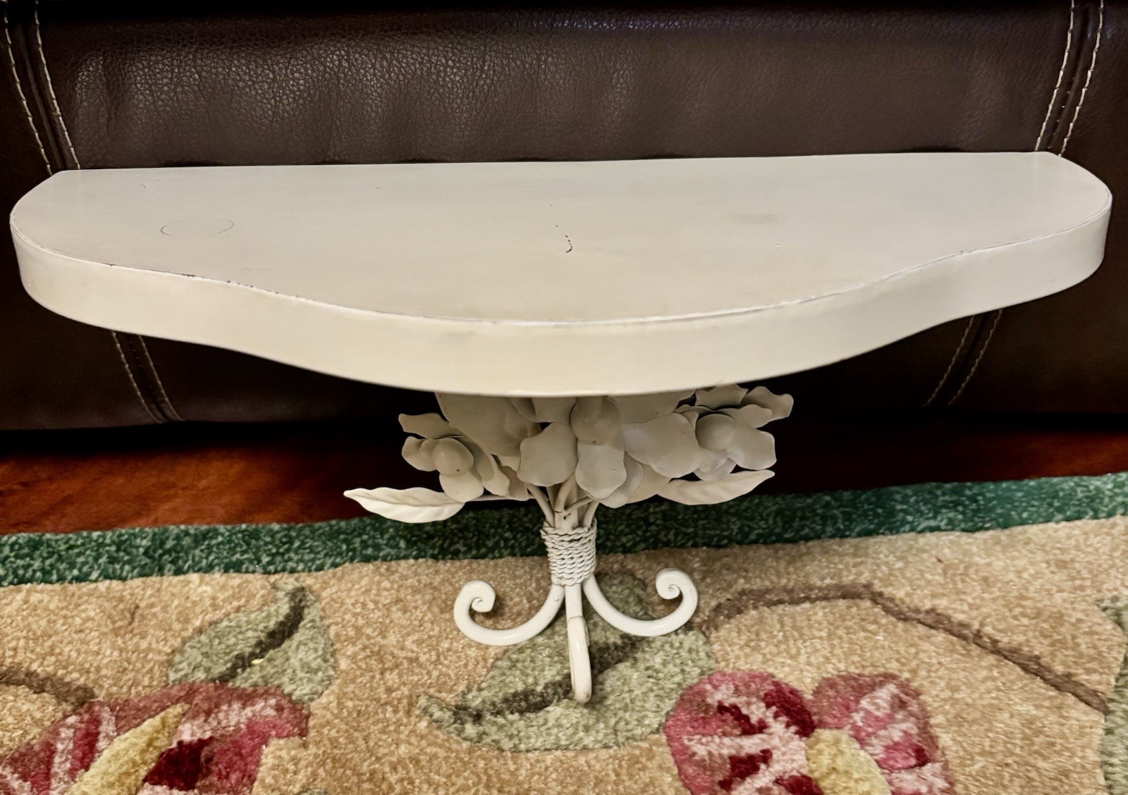 Vintage Metal Wall Shelf w/ Flowers~Garden French Country Shabby Chic Glam