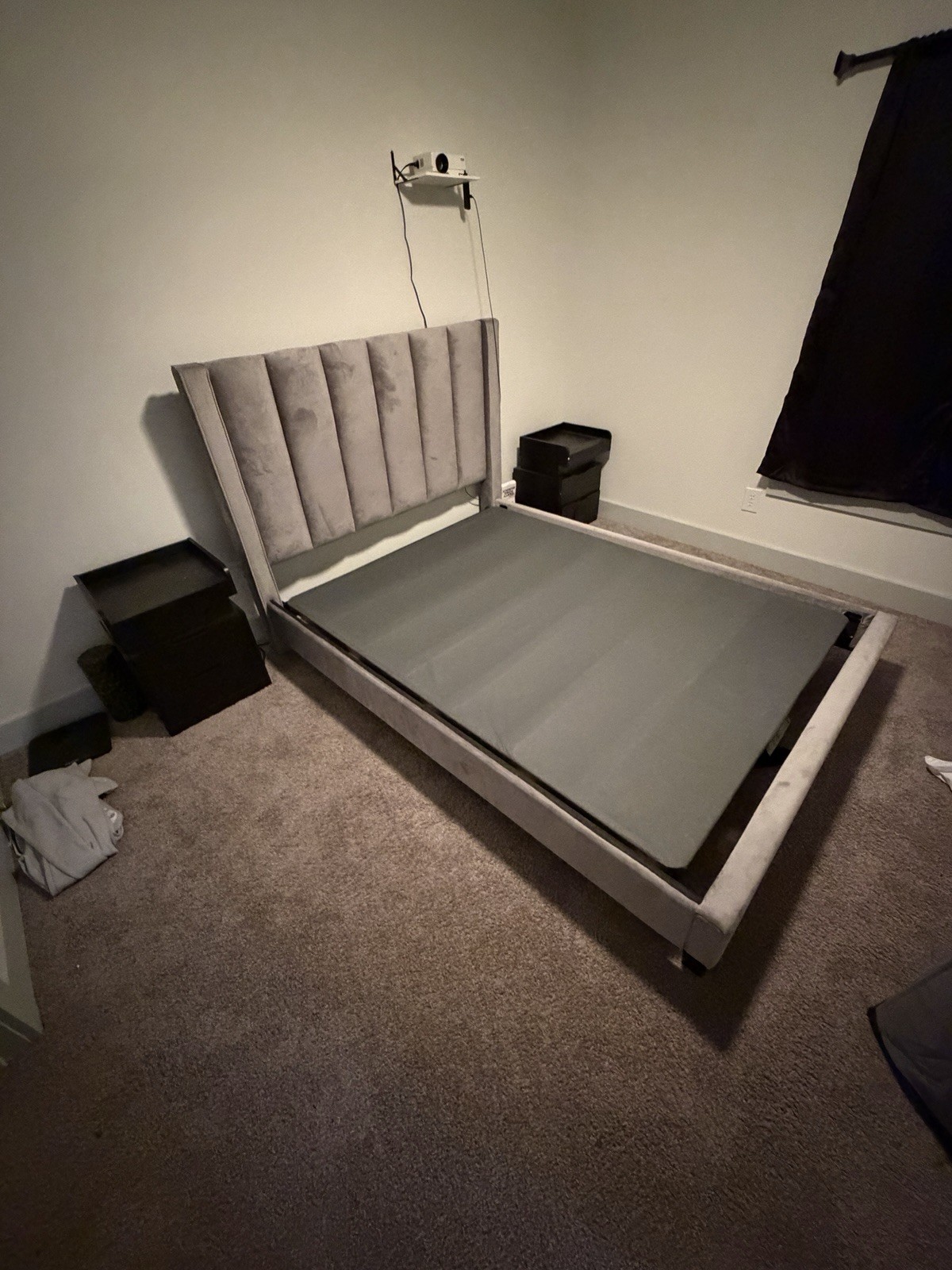 Gray Full Upholstered Bed Frame need gone immediately