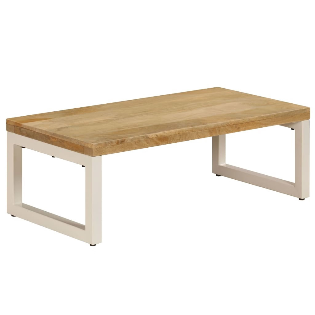 Coffee Table 39.4″x19.7″x13.8″ Solid Mango Wood and Steel